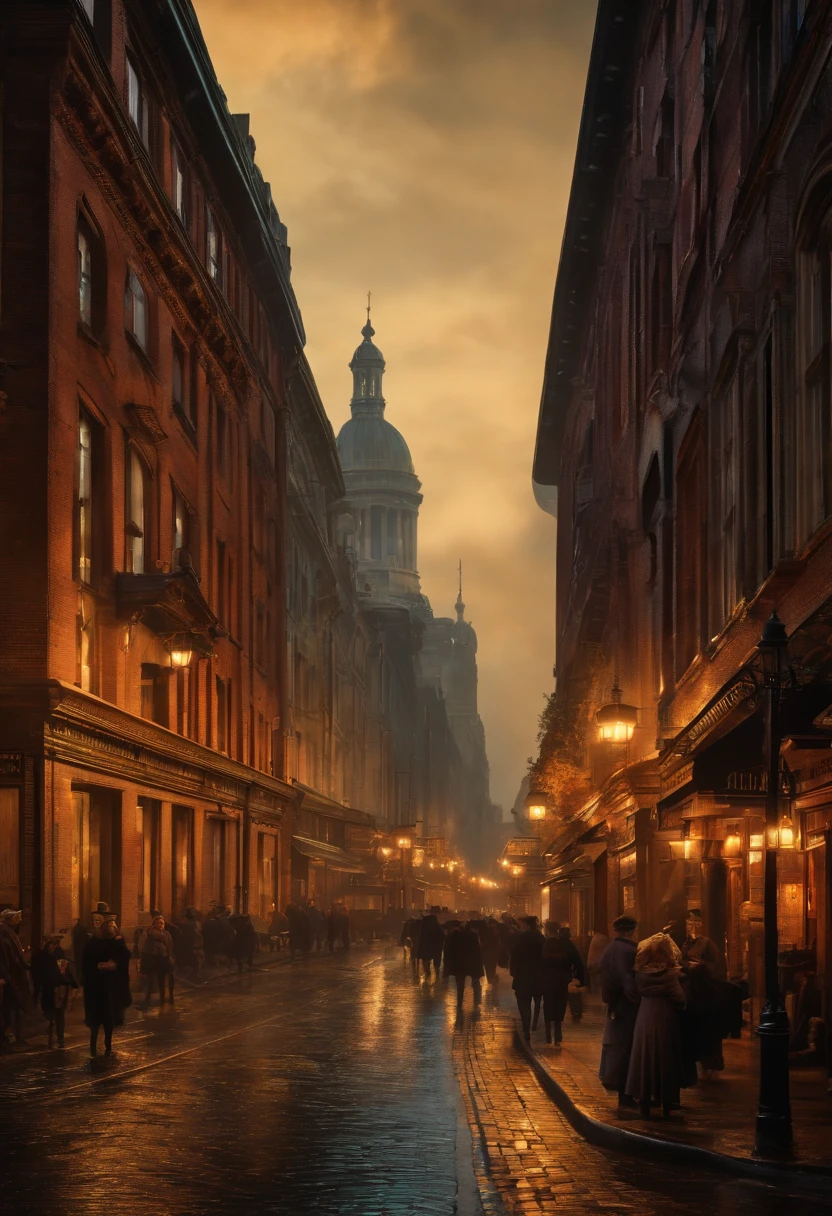 1900's cityscape in turner style