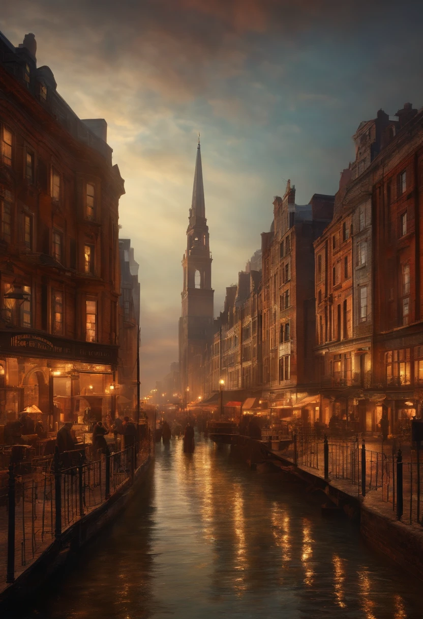 1900's cityscape in turner style