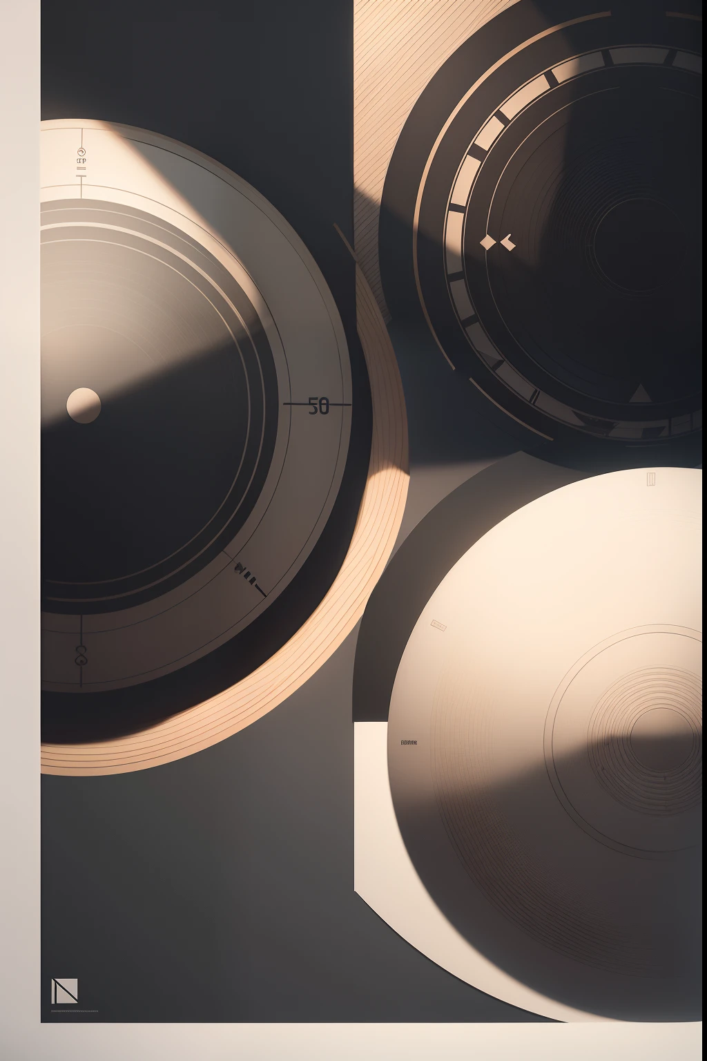 A basic combination of circles and triangles,Express the material form of life,Flat poster,Pure graphics