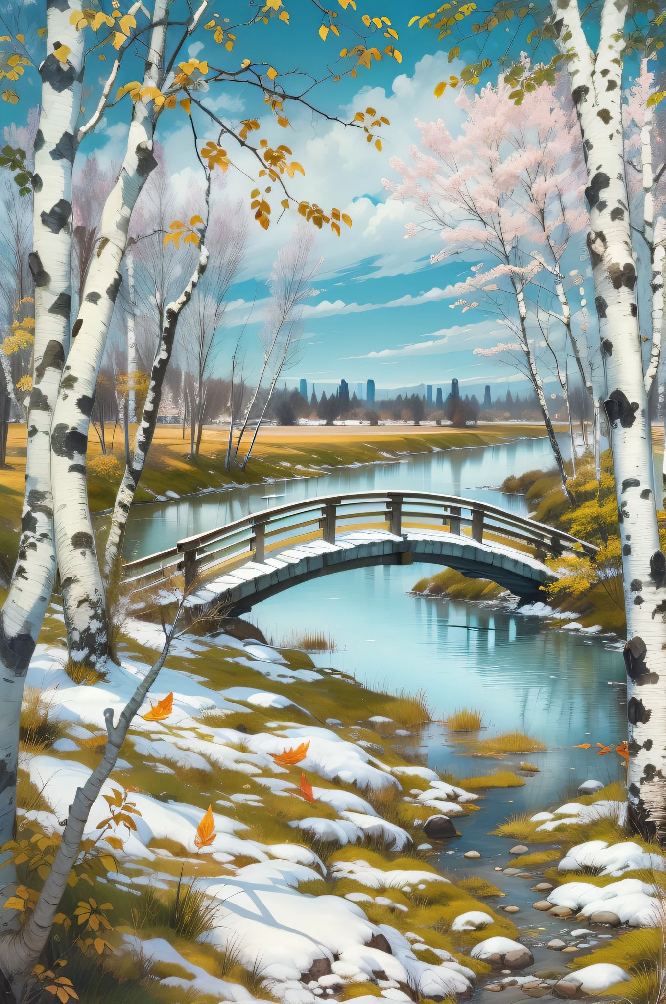 Birch。blue-sky、southerly。You don't know the seasons in the city、thaw、small stream、Dugout Bridge。Fallen Leaf Pine、