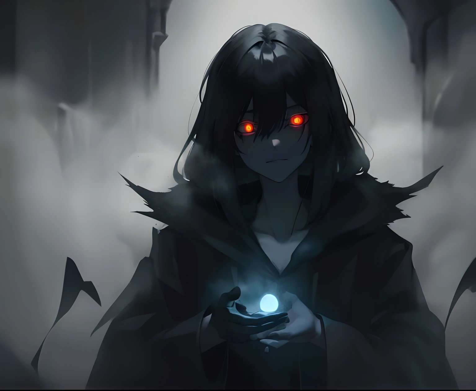 Shadowy figures with glowing eyes:
- Visualize elusive, shadowy figures lurking in the fog, their eyes glowing like coals in the darkness