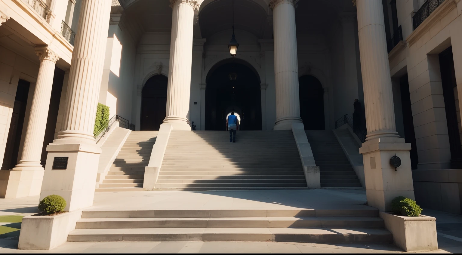 Uma escada que representa a jornada de autodescoberta, with steps that lead a little beyond personal boundaries.