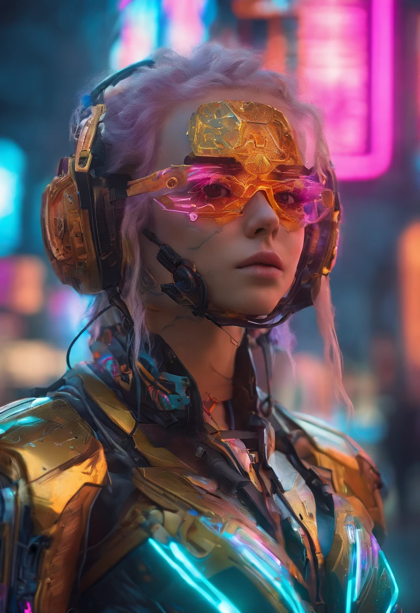 (highly detailed: 1.2), (canon EOS R6 best quality: 1.2), (8k: 1.0), (emb-rrf-low: 1.0), Blonde elf despairing at the sight of her cybernetic arms, (lots of large black tattoos on cybernetic head open in the middle showing the inside, detailed face, hyper detailed eyes and wearing hi-tech sunglasses with holographic display 1.2), sharp focus (awarded photo: 1.2), (subsurface scatter: 1.2), (subsurface scatter: 1.2). 1.1) (a beautiful ultra-detailed cyborg: 1.2), ( hyper-detailed hair: 1.2), (wonderful body: 1.2), (full body: 1.2), (dynamic stance :1.2), neon glow, (detailed cybernetic eyes:1.1), close-up (hyperrealistic:1.2), rpg, CyberPunk 2077 style, dramatic lighting, (highly detailed futuristic cityscape:1.2), (sci-fi: 1.2). 1.2), professional portrait photography, by wlop greg rutkowski jeffrey simpson alphonse mucha