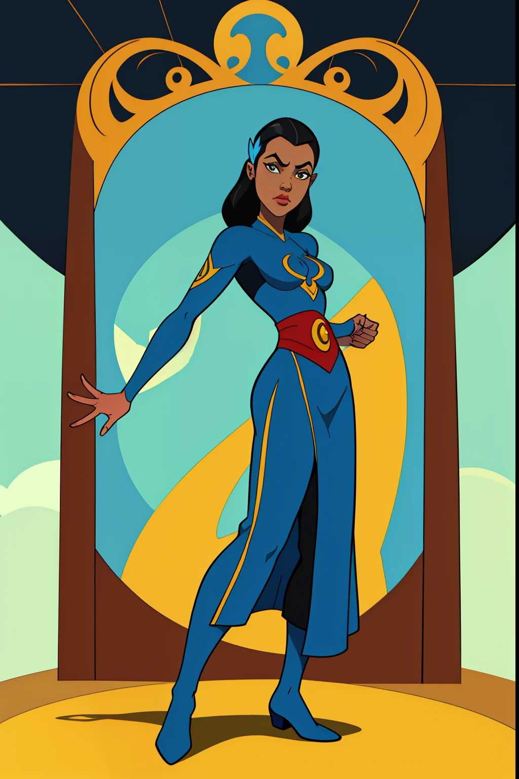 (comic art stylefull body view, plano completo, vista frontal, vista traseira, de personagem, multiple isualizations and poses, various points of view, um personagem, corpo inteiro,personagem com menos, estilo de roupa, no mesmo Estilo de cabelo, less Type of footwear,fortes ), mulher com tinta ,azul e ,amarela no rosto,whole body view, plano completo, vista frontal, vista traseira, design de personagem, Character sheetv multiple isualizations and poses, various points of view, um personagem, corpo inteiro,, personagem com menos, estilo de roupa, no mesmo Estilo de cabelo, less Type of footwear,fortes an airbrush painting, garota indiana de pele morena, avatar de videogame, 🌺 cgsociety, estilo de avatar de cameron, Detailed airbrush art , realista, arte de fantasia de jessica rossier, (ultra realista, zoe saldana, rainha da floresta, ArtStation art style soap opera committee , Crisp
