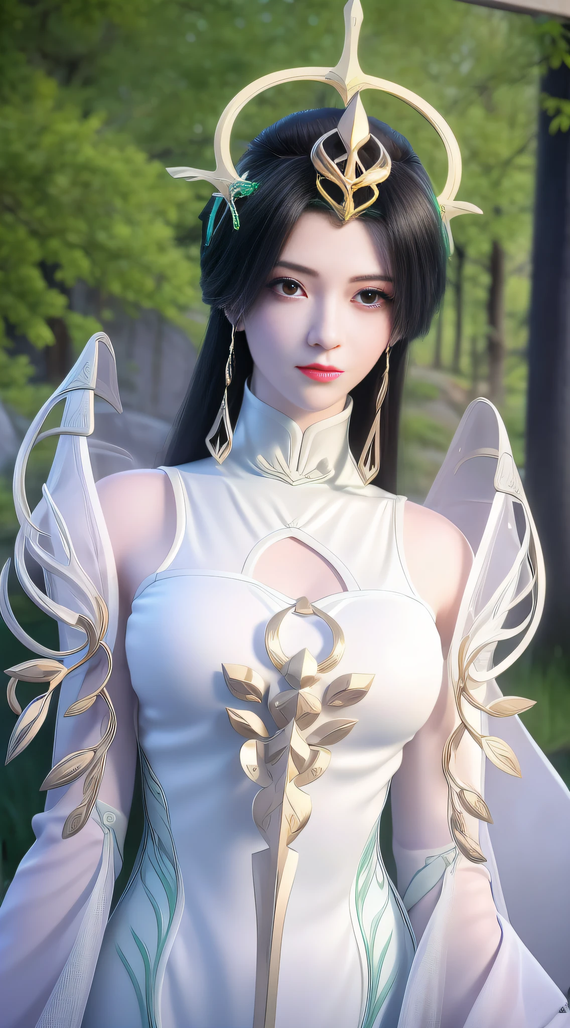 anime - style image of a woman dressed in a white and purple dress, 4 k detail fantasy, 3 d render character art 8 k, anime highly detailed, smooth anime cg art, trending on cgstation, 8k high quality detailed art, goddess. extremely high detail, hyperdetailed fantasy character, highly detailed character, 2. 5 d cgi anime fantasy artwork