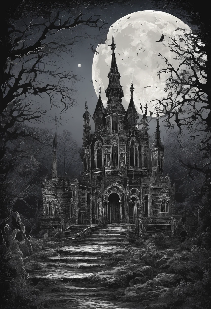 Anthills surrounded by moonlight, Super realistic