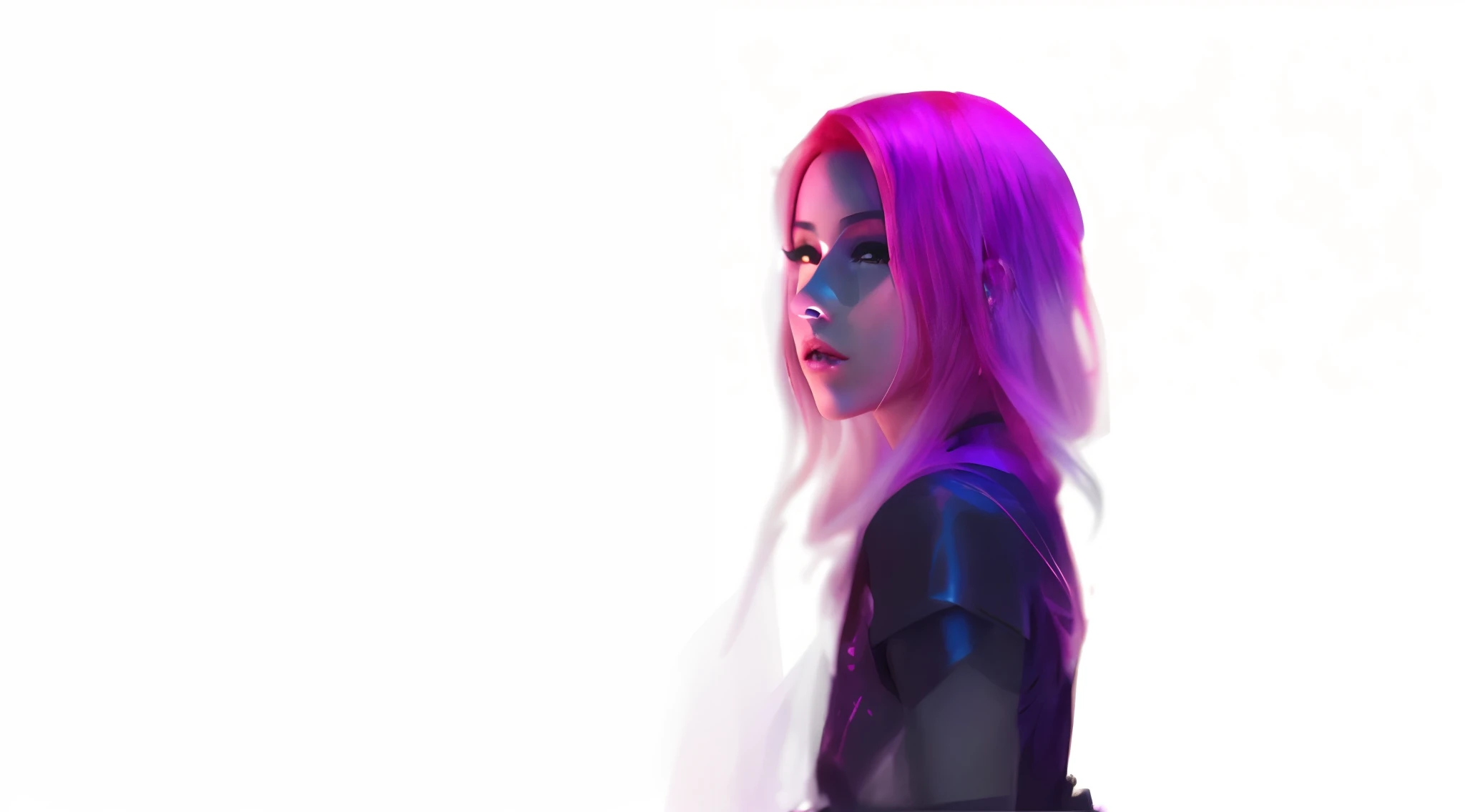 arafed image of a woman with pink hair and a black top, portrait of jossi of blackpink, ariana grande as a sith, dreamy cyberpunk girl, made with photoshop, ava max, portrait of ariana grande, vibrant fan art, portrait jisoo blackpink, epic 3 d abstract emo girl, # 1 digital painting of all time, #1 digital painting of all time