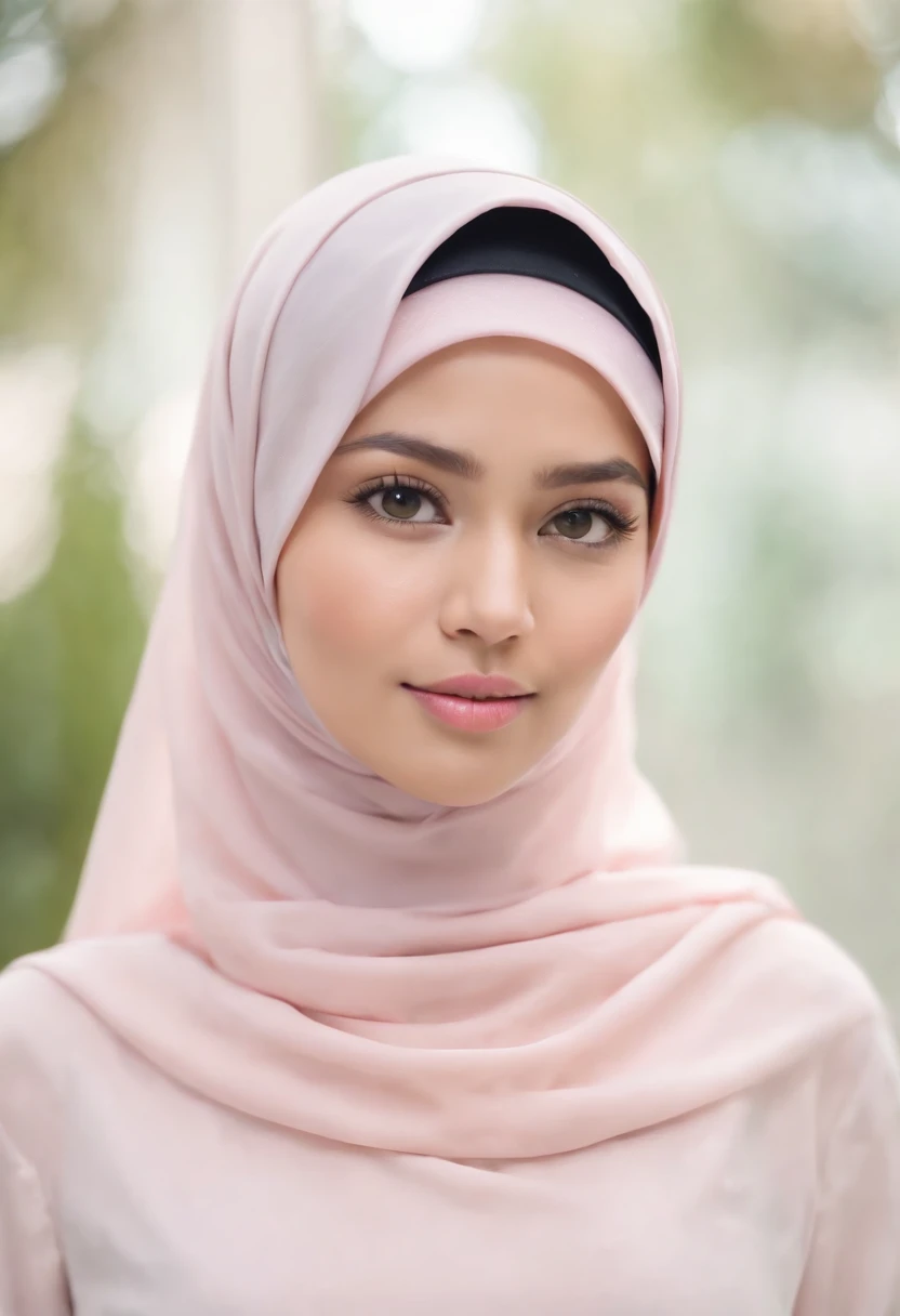 cat, fullbody,1 malay girl in hijab,
(pastel color:1.5),white background,