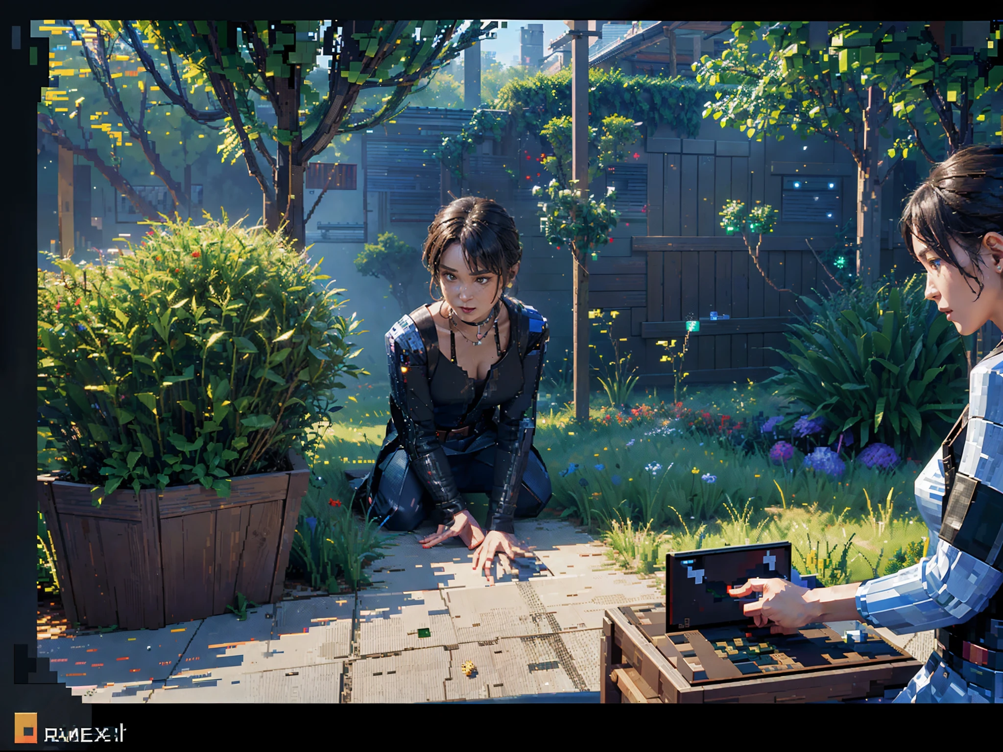 "Taken 7 Pixel game Scene, chaotic characteristics, Nvidia ray tracing, DLSS 3, concept art, matrix environment, materialistic colors, masterpiece collection, award winning artwork, ((((((main focus generate an pixel game scene))))))