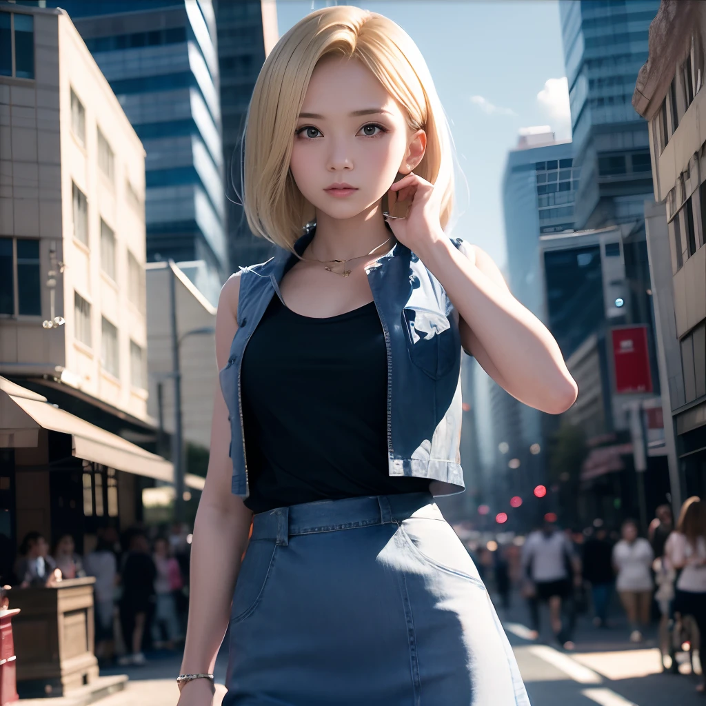 Blue denim skirt、