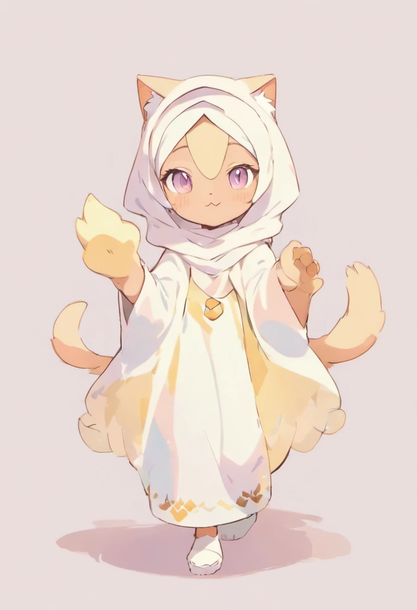 cat, fullbody,1 malay girl in hijab,
(pastel color:1.5),white background,