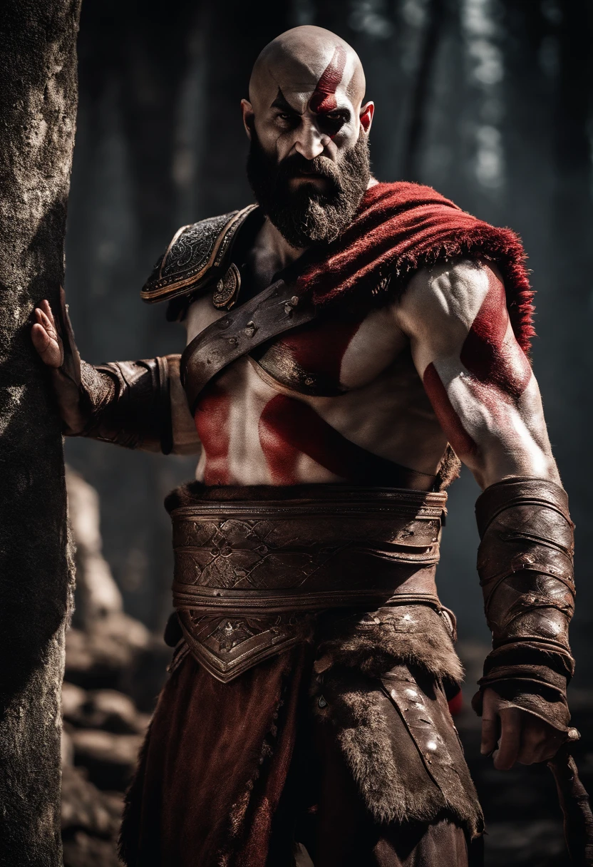 Kratos do God of war usando terno preto