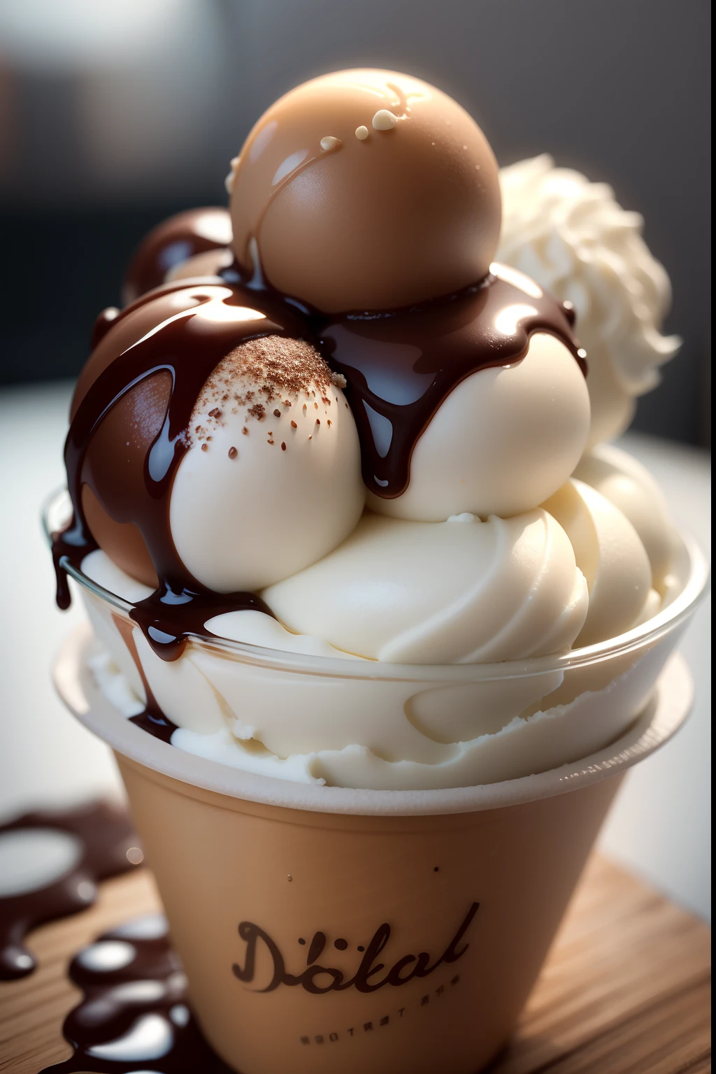 Gaze at this mouth-watering photo,A tempting ice cream masterpiece is on display,Drizzle with rich chocolate。This realistic and detailed image will take you into a world of deliciousness,Let you feel the cold sweetness and the temptation of chocolate。
To create this mouthwatering photo,I used a professional-grade DSLR camera,Equipped with a high-quality macro lens。This camera combination captures every tiny detail of ice cream,Ensure the clarity and authenticity of the image。
Camera settings are carefully adjusted,to accentuate the alluring texture of the ice cream。I chose the appropriate aperture and shutter speed,Make sure the details of the ice cream are clearly captured,And the background is mildly blurred,Make the theme more prominent。
To enhance the attractive appearance of ice cream,I poured chocolate on top。Through the lenses,You can see the melted texture and luster of the chocolate,It is as if you can feel its silkiness and sweetness。This presentation of detail makes the image more realistic and engaging。
Lighting plays a key role in photography,It creates the deliciousness of the ice cream。I used soft and scattered natural light,to avoid excessive shadows,And make the color of the ice cream more full and eye-catching。The angle and intensity of the light is carefully adjusted,to highlight the shape and texture of the ice cream。
This photo presents a perfect ice cream,It has a pleasant appearance,And irresistible。Every detail is captured to life,Make the audience feel as if they can smell the sweet smell of ice cream。It is a tribute to gastronomy,Arouse people's taste buds and happiness。
Let this realistic and detailed image take you into the wonderful world of ice cream,Feel the sweetness and satisfaction it brings。Whether it's in hot summer or cold winter,Ice cream is a delight,It can bring us joy and surprise。Relax now,Savour this delicious ice cream!