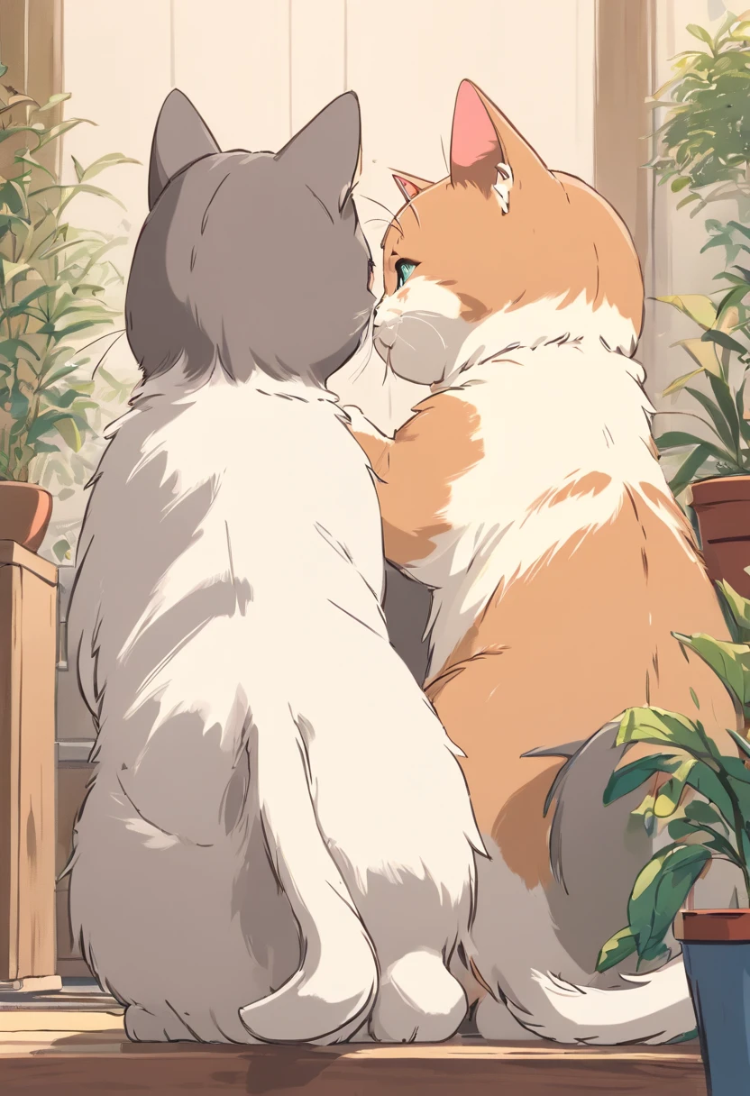 (Cats:1.5),Realistic kitten,Taken from behind,(line-drawing:1.5)