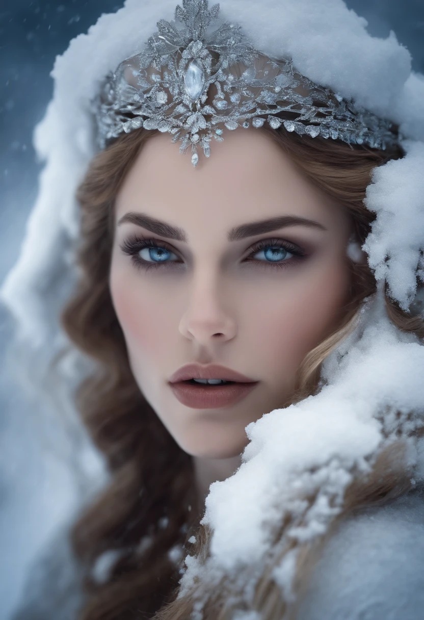 pintura do retrato de 1girl, Arwen, (Onze:0.5), (orelhas pontudas:0.3), cabelos pretos, olhos azuis, vestir, pele detalhada, fantasia, snowy nordic forest, estilo modelshoot, (CG extremamente detalhado), foto de belas obras de arte, (Antonio Moro), (Jeremy Mann), High detail, foco nítido, Dramatic, oil painting, Realistic