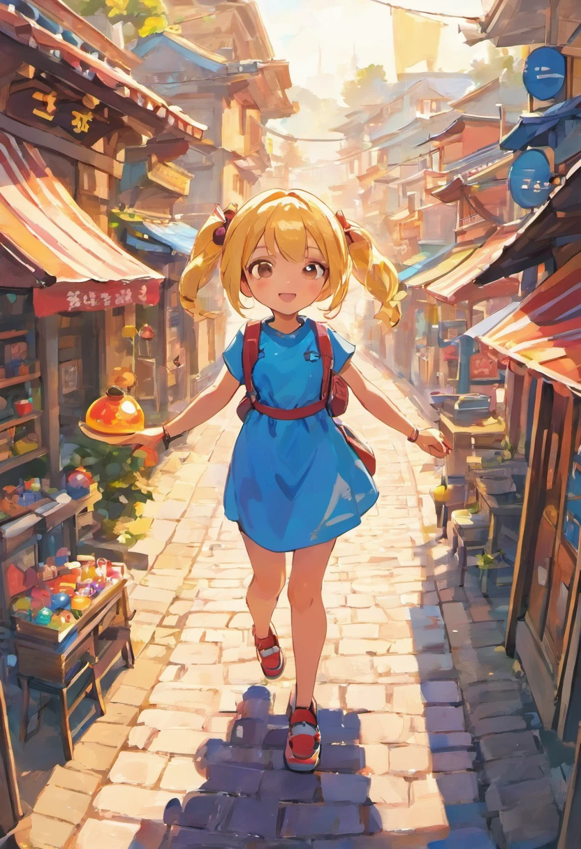 A girl playing with Takara's toy "ChorQ" in a vibrant and lively miniature town. The girl is dressed in a cute outfit, with pigtails and a big smile on her face. She is surrounded by colorful and detailed miniature buildings, trees, and streets. The buildings are made of plastic, giving them a shiny and smooth texture. The girl is holding a ChorQ car in her hand, about to make it race on the winding roads. The town is filled with other children, also playing with their ChorQ cars, creating an atmosphere of joy and excitement. The scene is bathed in bright sunlight, casting long shadows and creating a warm and cheerful mood.

(best quality,realistic),ultra-detailed,professional,photorealistic,miniature world,fun and vibrant,plastic buildings,colorful streets and trees,enjoying her ChorQ car,excitement and joy,racing on the winding roads,children playing together.