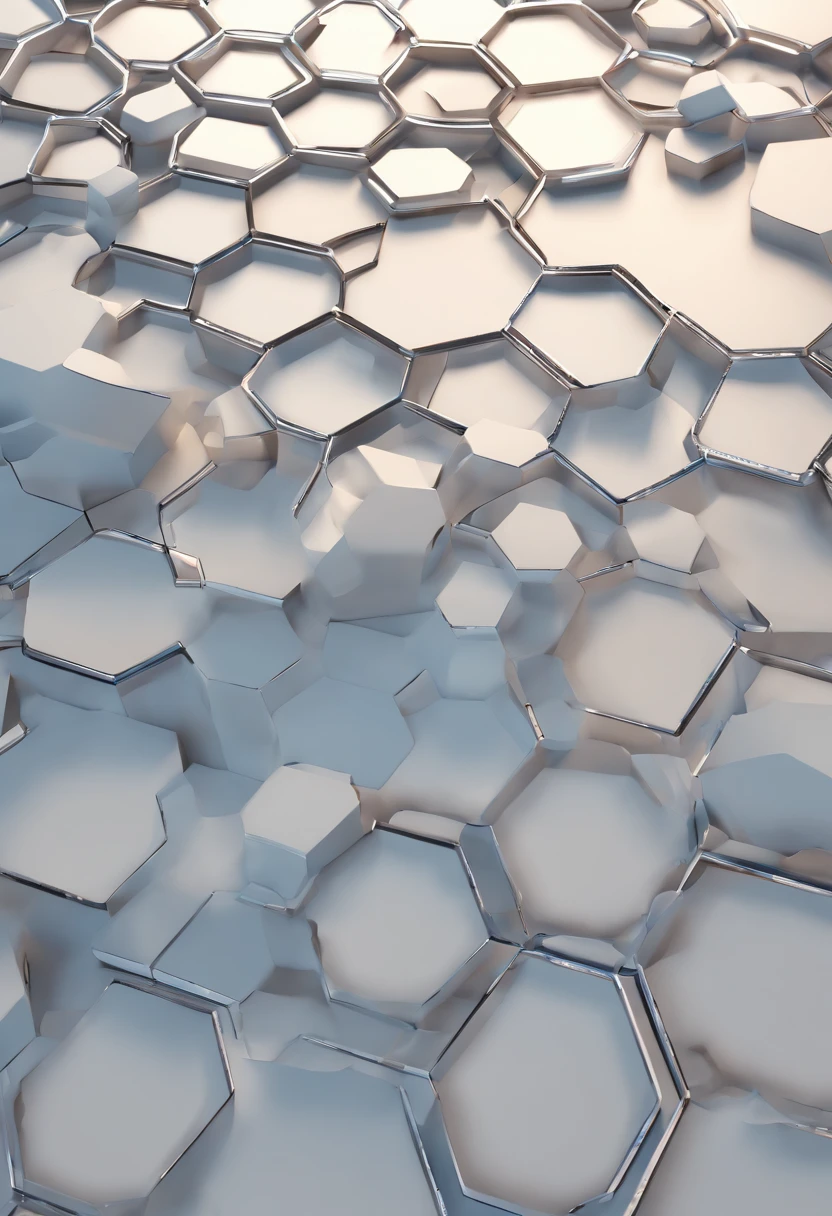 A single hollow hexagon wrapped in lines