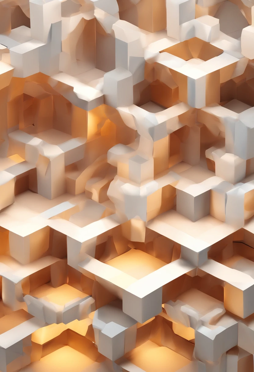 A hollow hexagon wrapped in lines