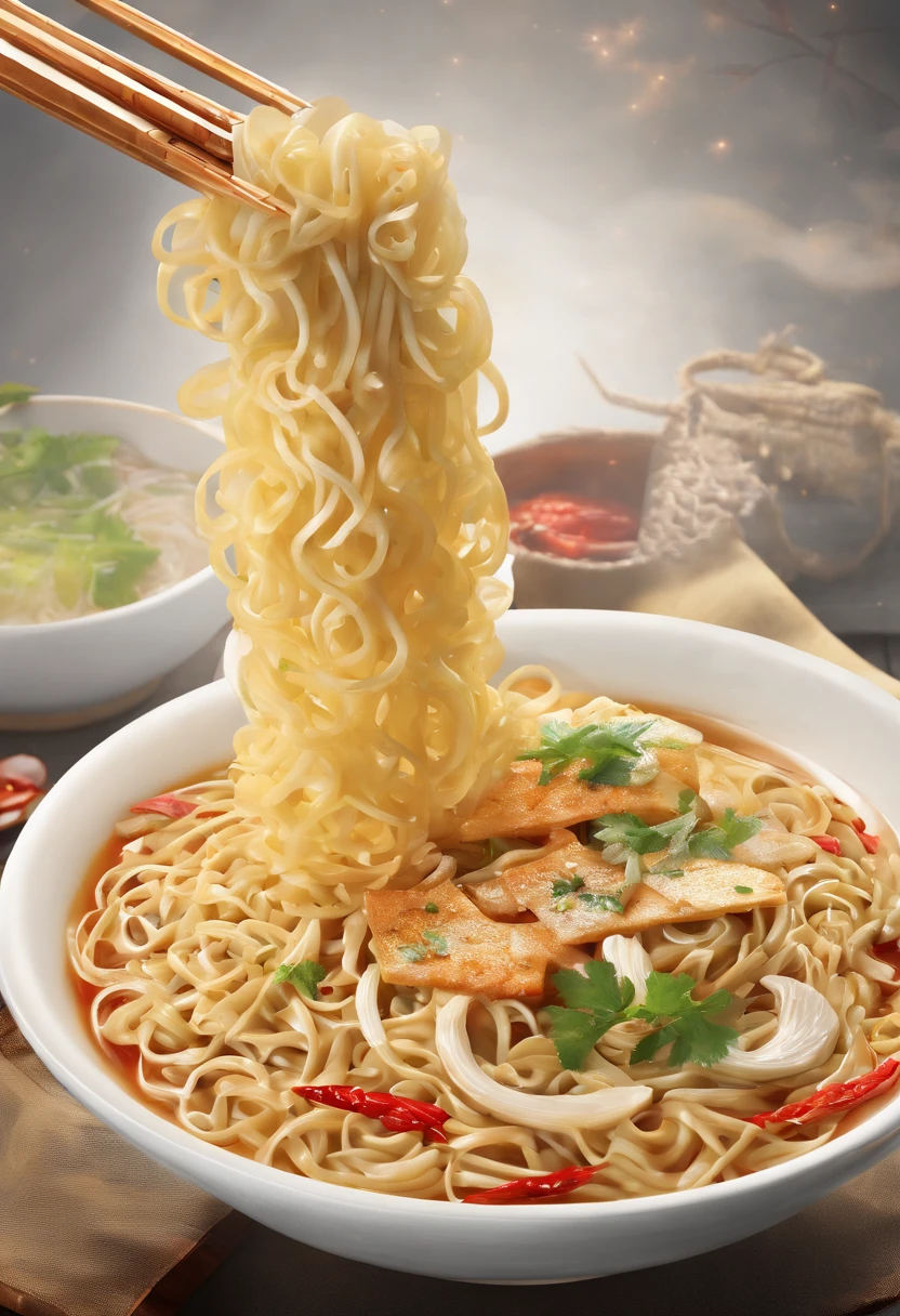 Arabic noodles opened from a bowl with chopsticks, Noodles, super realistic food picture, Amazing food photography, high quality food photography, Amazing food illustration, Eating noodles, realistic photo of delicious pho, food advertisement, 4k polymer clay food photography, culinary art photography, 4K food photography, Ramen, 4 k food photography