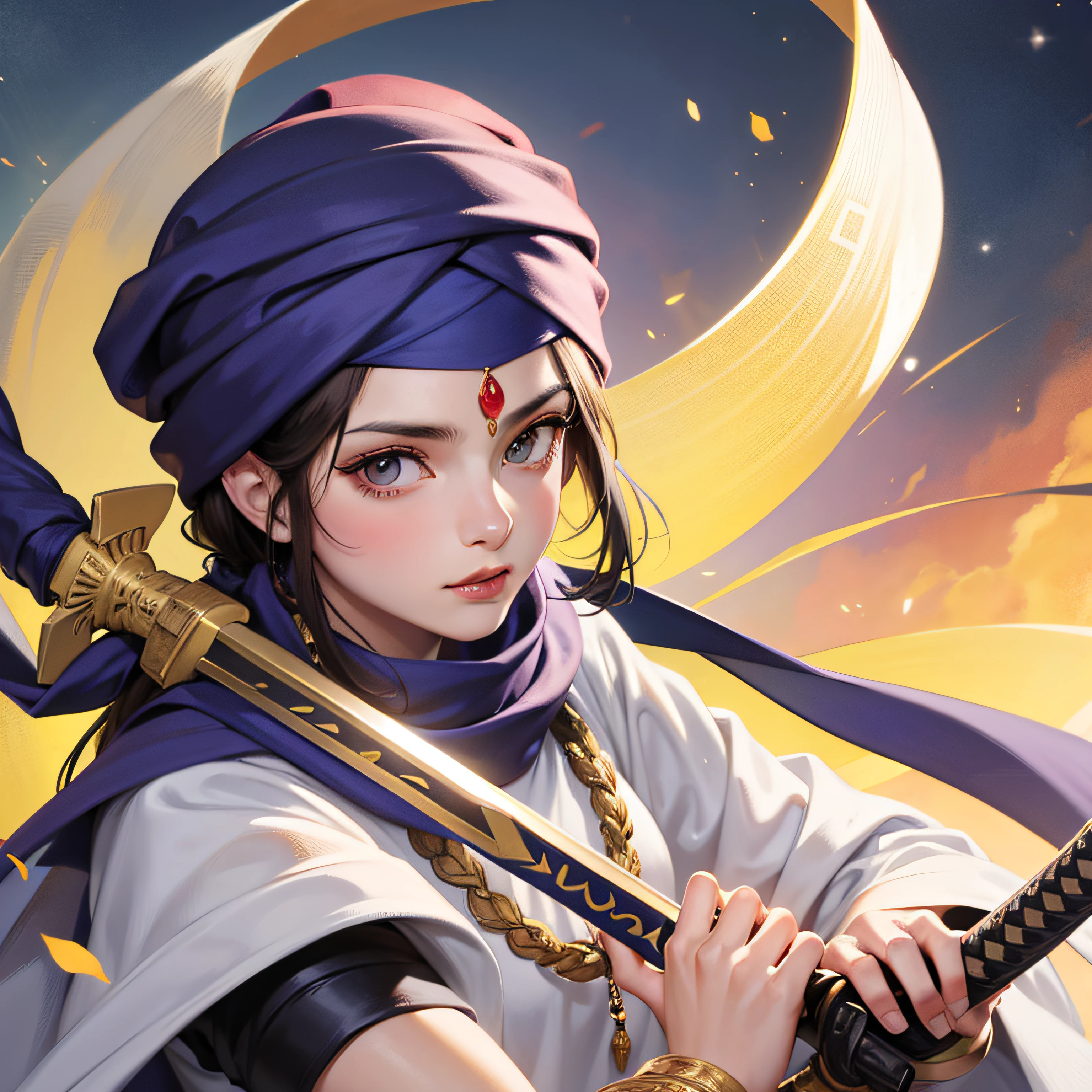 (Highest picture quality) Sinbad, Arabic, turban, sword,