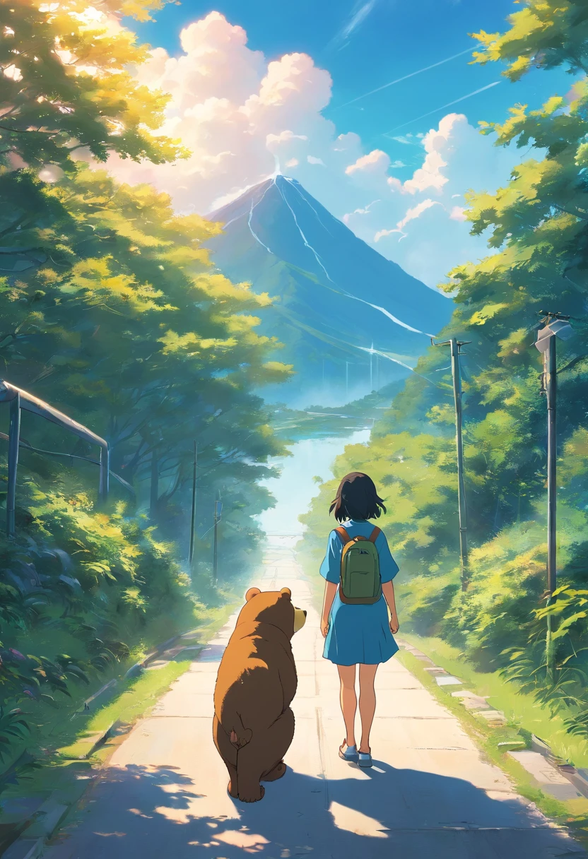 Urso no caminho, meio triste