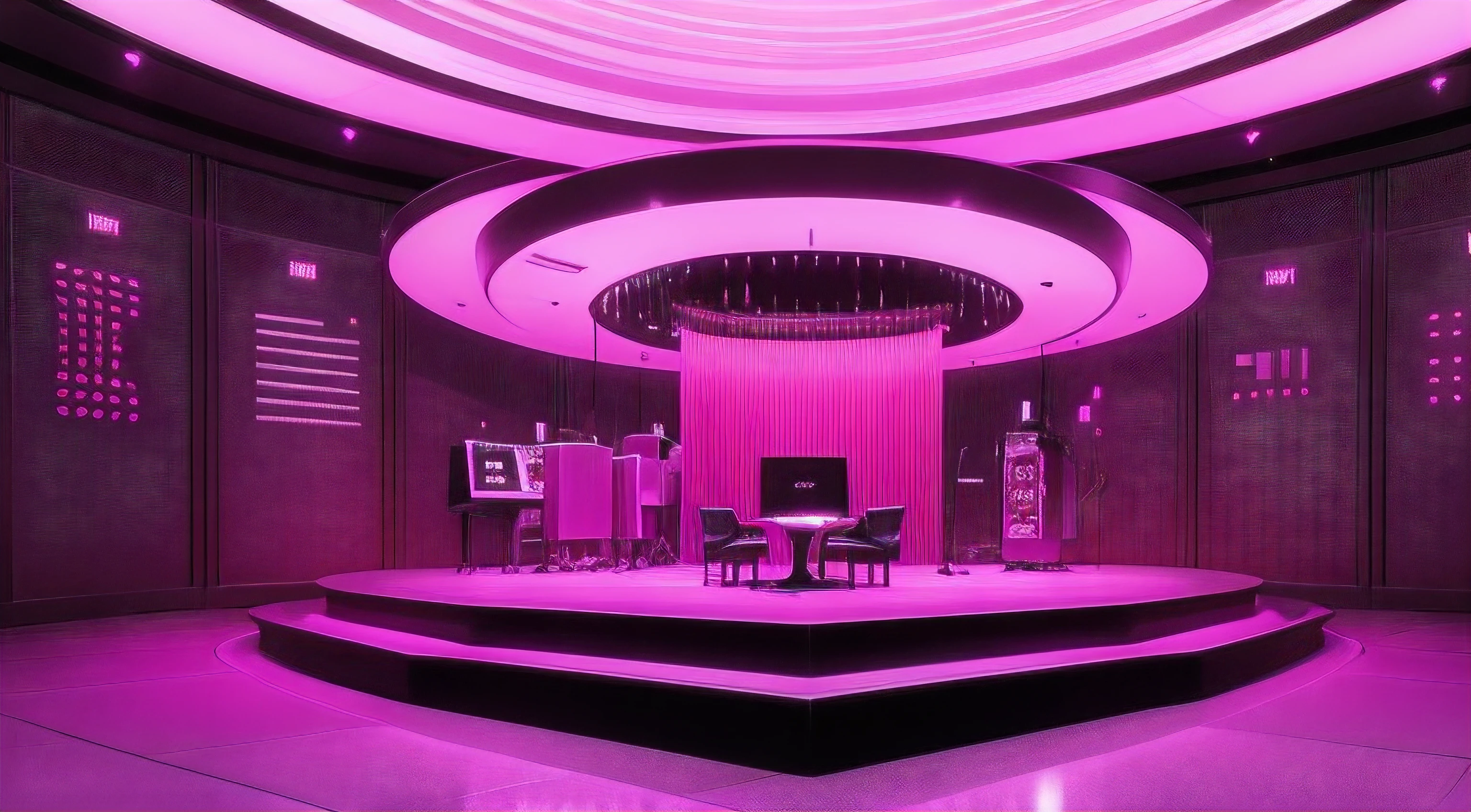 musical abstract environment in black and pink colors
