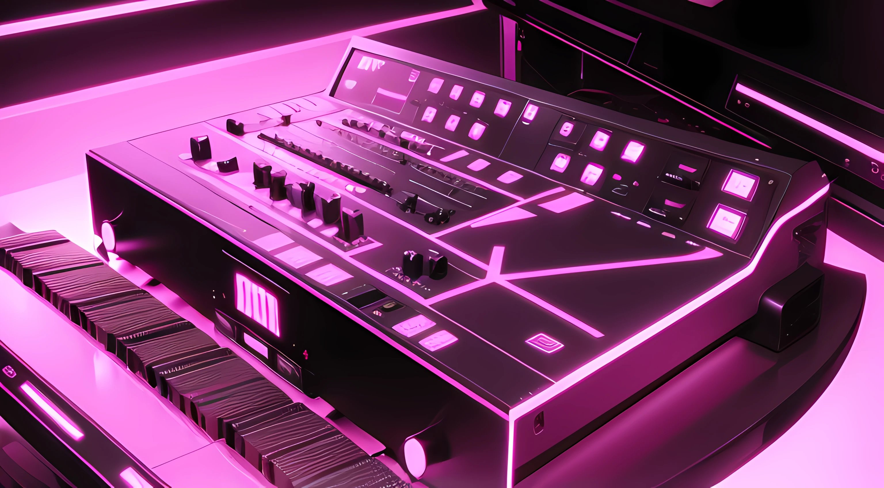 musical abstract environment in black and pink colors