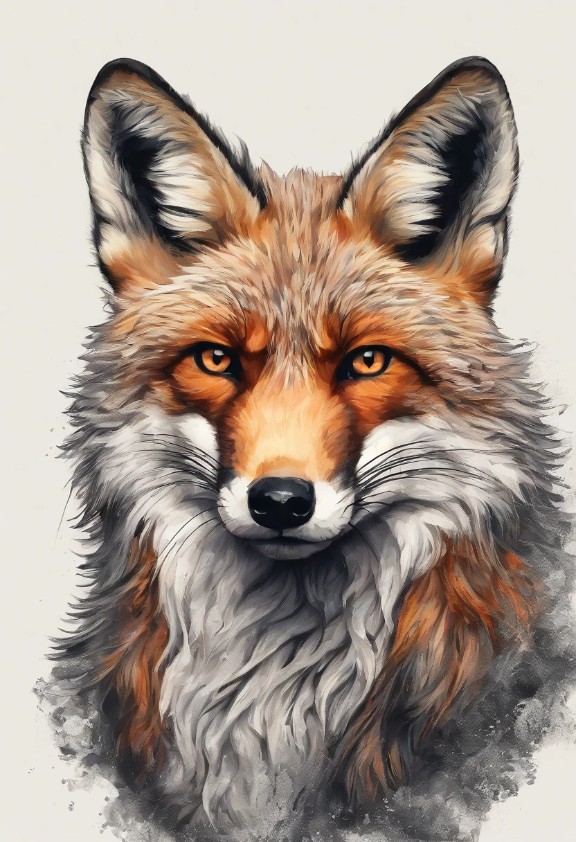There is a drawing of a fox animal, com um pelo laranja, Cabeca raposa, head of a fox, com um emblemaa de raposa, Second Fox Head, focinho de uma raposa, arte vetorial altamente detalhada, focinho de raposa, Logo raposa, raposa, Black fox icon, low polygons illustration, vetor behance hd jesper ejsing, um de raposa. Noite, crepusculo, raposa nervosa, amaçadora, irritada, brava, dentes, presas grandes, presas nos dentes, presas aparentes, olhar sombrio, menacing stare, olhos vermelhos, cores fortes. Cores na pele, cor de fundo sombriado, plano de fundo noturno.