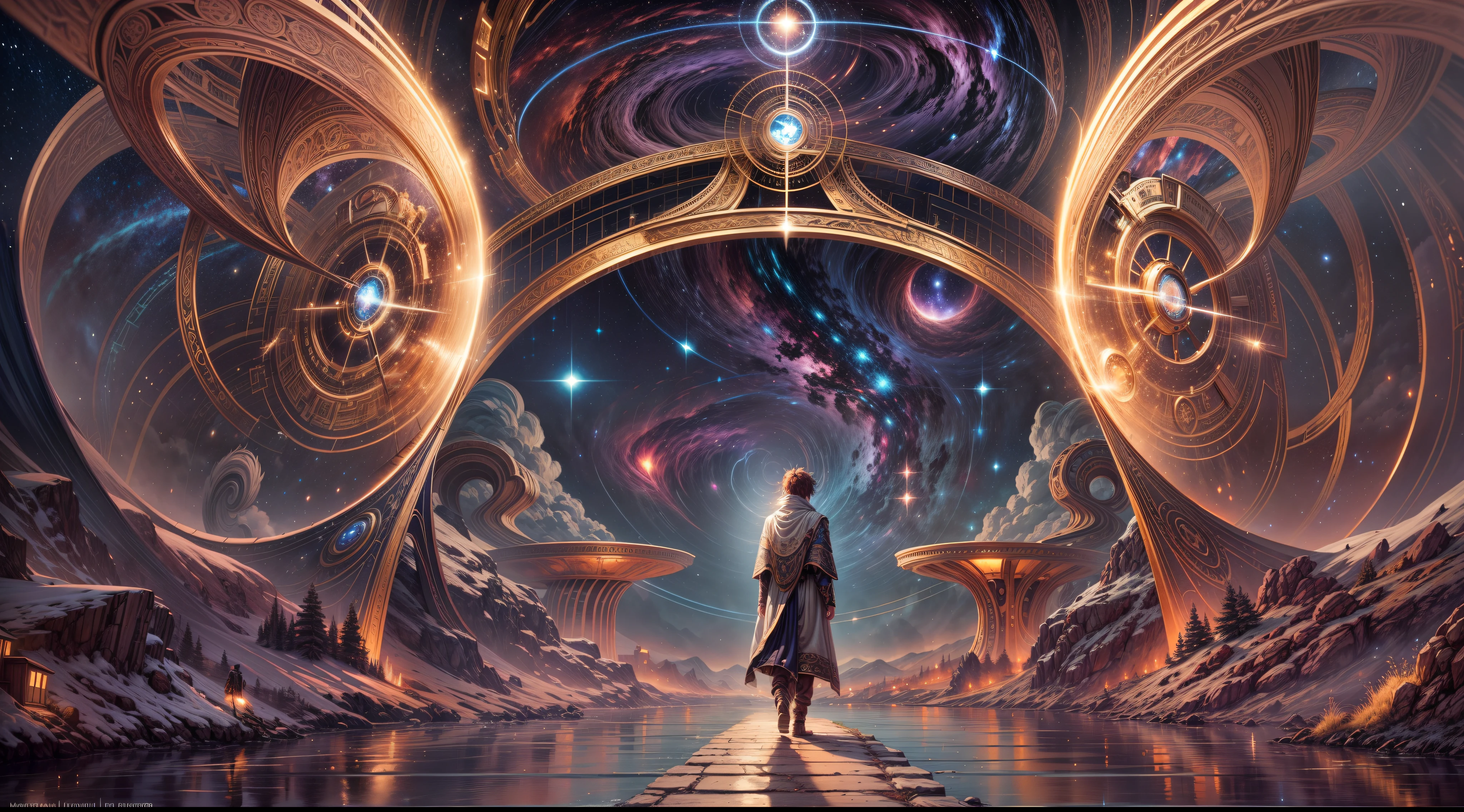 As he traveled back in his past, someone meets him in a Chronos Portal from northern into southern country, river, galaxy, prodigal son, unknown path