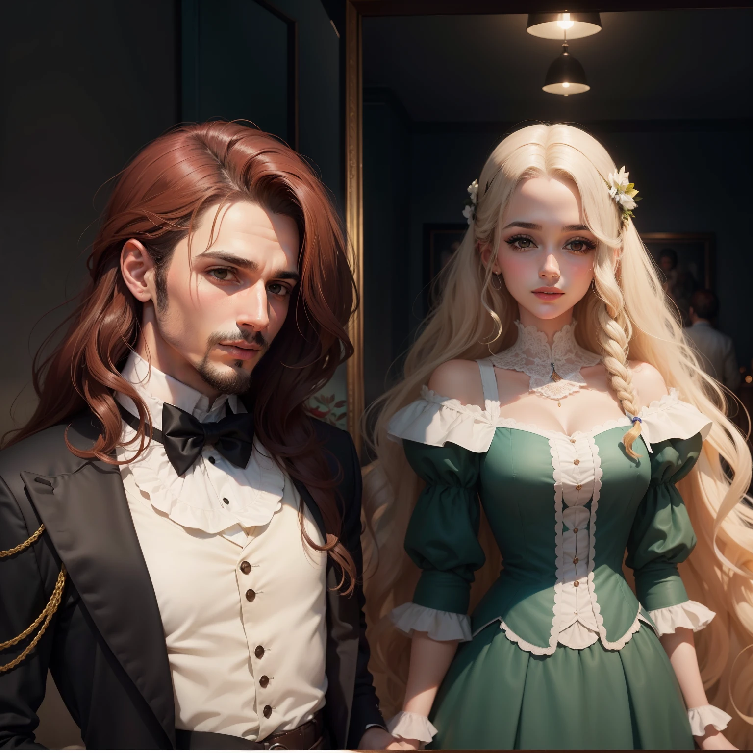 Os dois juntos como um casal, casal, lado a lado, pintura vitoriana, quadro, casal , os dois juntos na mesma pintura felizes