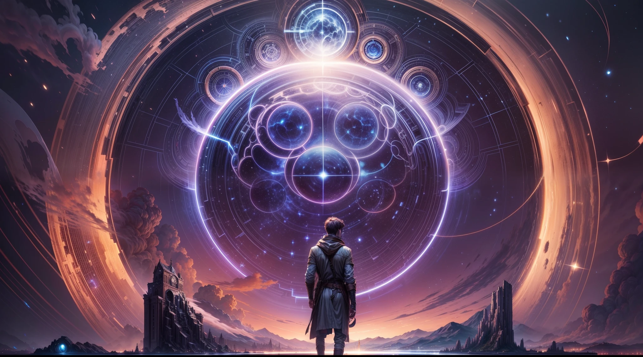 As he traveled back in his past, someone meets him in a Chronos Portal, river, galaxy, prodigal son, unknown path