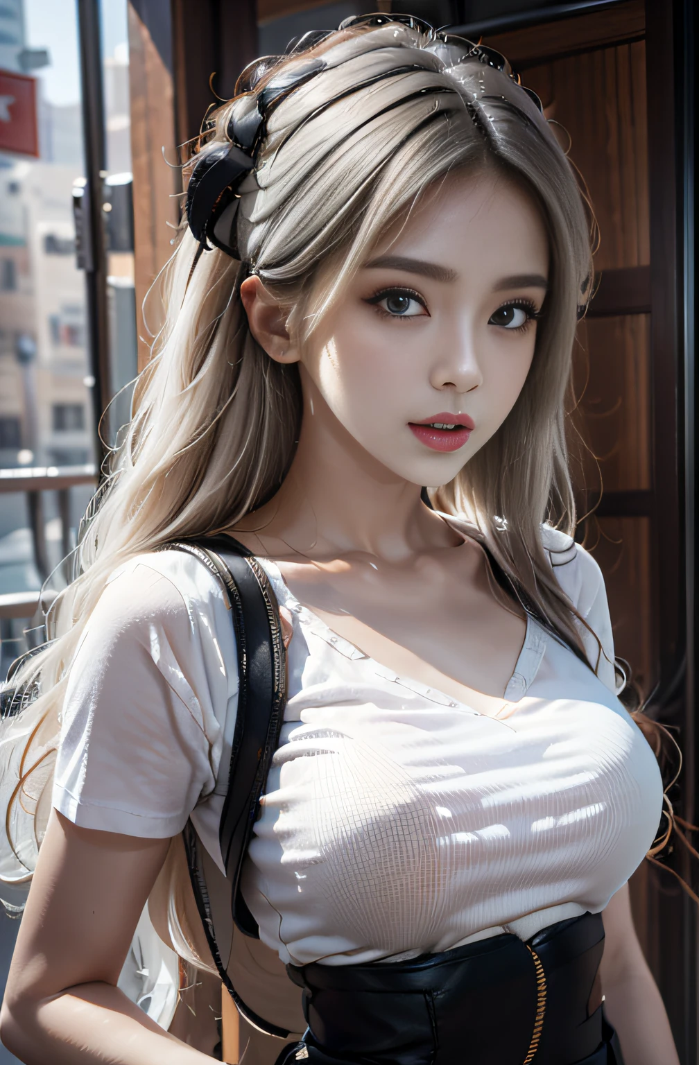 masterpiece, 8k, Award-winning photo, photoRealistic, Realistic, Very detailed, Ultra-high resolution, Ray Trakun, ///one person, The most beautiful, 20-year-old , (sexy, Japanese Idols), (Blonde:1.3),ponytail,///Human details Shiny skin , Detailed skin , Beautifully detailed face , Beautiful details , ///  (double eyelid, Droopy eyes), (Brightly colored large breasts:1.2), Sunburn, ///(((whole body, Squat,))), (From above:1.3), Remember, ///(Bedroom:1.8), Blurred Background, /// jewelry,Earrings,necklace,(Swimsuit tops:1.5),(Short denim:1.7),A well-trained body,((Red cheeks)), ((Troubled face:1.2)),Big Breasts,Curly Hair,(Sexy lips:1.5),
///Finished ultra-Realistic textures, RAW Photos,Shine,(Body wet with white liquid:1.8)