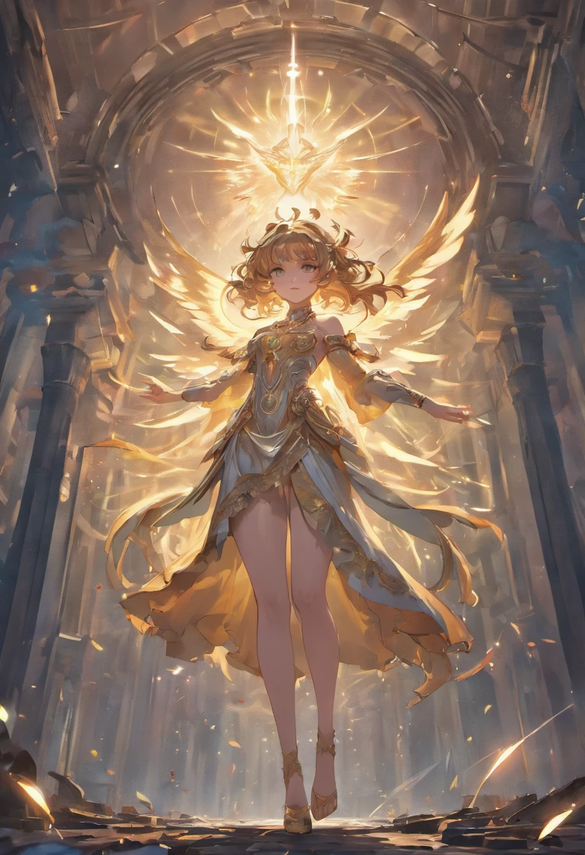 (professional 3d render:1.3) af (Realistic:1.3) The most beautiful artistic photo in the world，Featured angels falling from soft bright skies, ((Angels in heaven descend from heaven in a dynamic pose, Fantastic location, Majestic and cluttered environment)), Full body 8K unit rendering, action  shot, skin pore, very dark lighting, heavy shading, A detailed, Detal Face, (vibration, Realistic photography, Realistic, Dramatic, darkly, foco nítido, 8K), ((((Use skins)))), (复杂:1.4), decadent, (highly  detailed:1.4), digitial painting, rendering by octane, art  stations, concept-art, Liso, foco nítido, illustration, From the budding of art, (loish:0.23), wlop ilya kuvshinov, e Greg Rutkowski e Alphonse Mucha Gracias, (global ilumination, studiolight, Amount of light), lotr, fanciful, biz, Inteiroesbian body, ((Dark and ancient city background:1.3)),CGSesocieda,art  stations