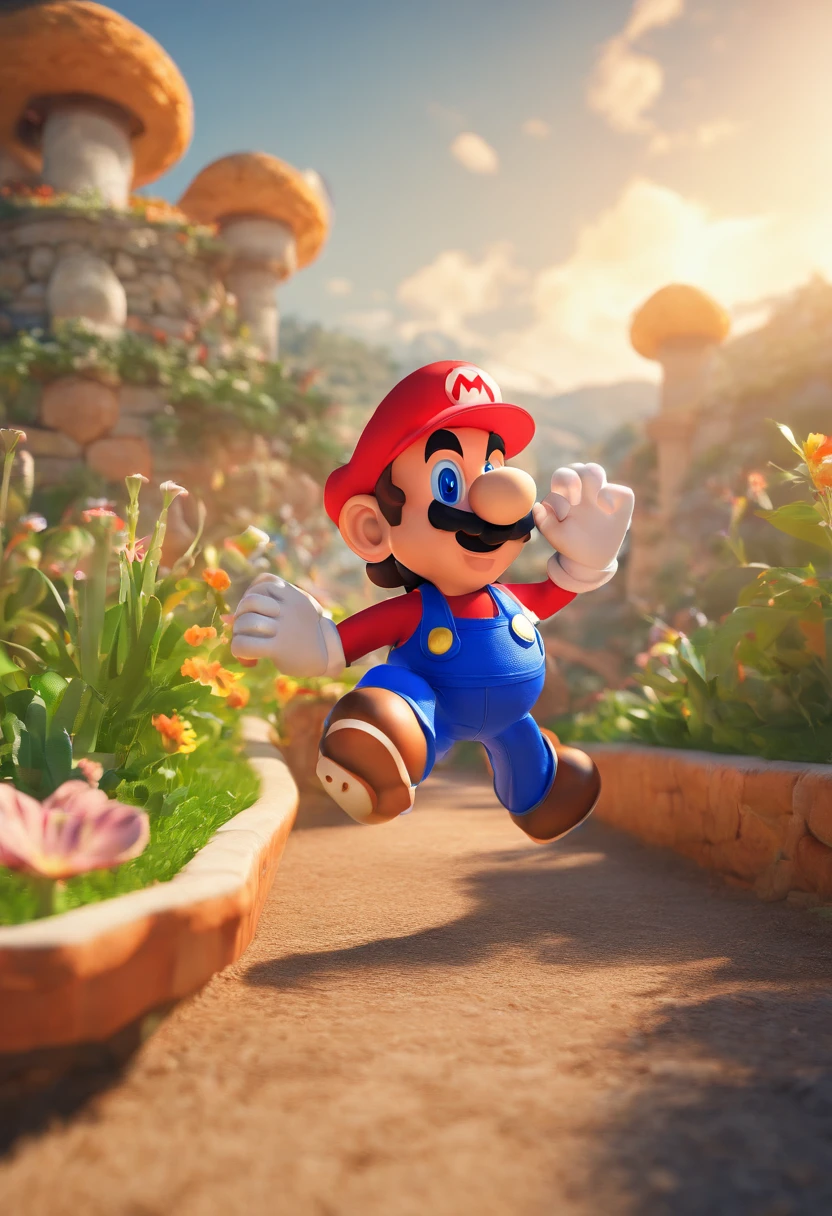 Mario outrunning sonic
