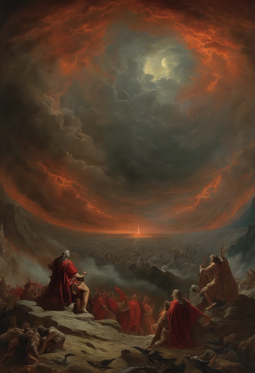 Escena del infierno, del libro de Dante Alighieri, Gustave Doré style, 4k, detallado.