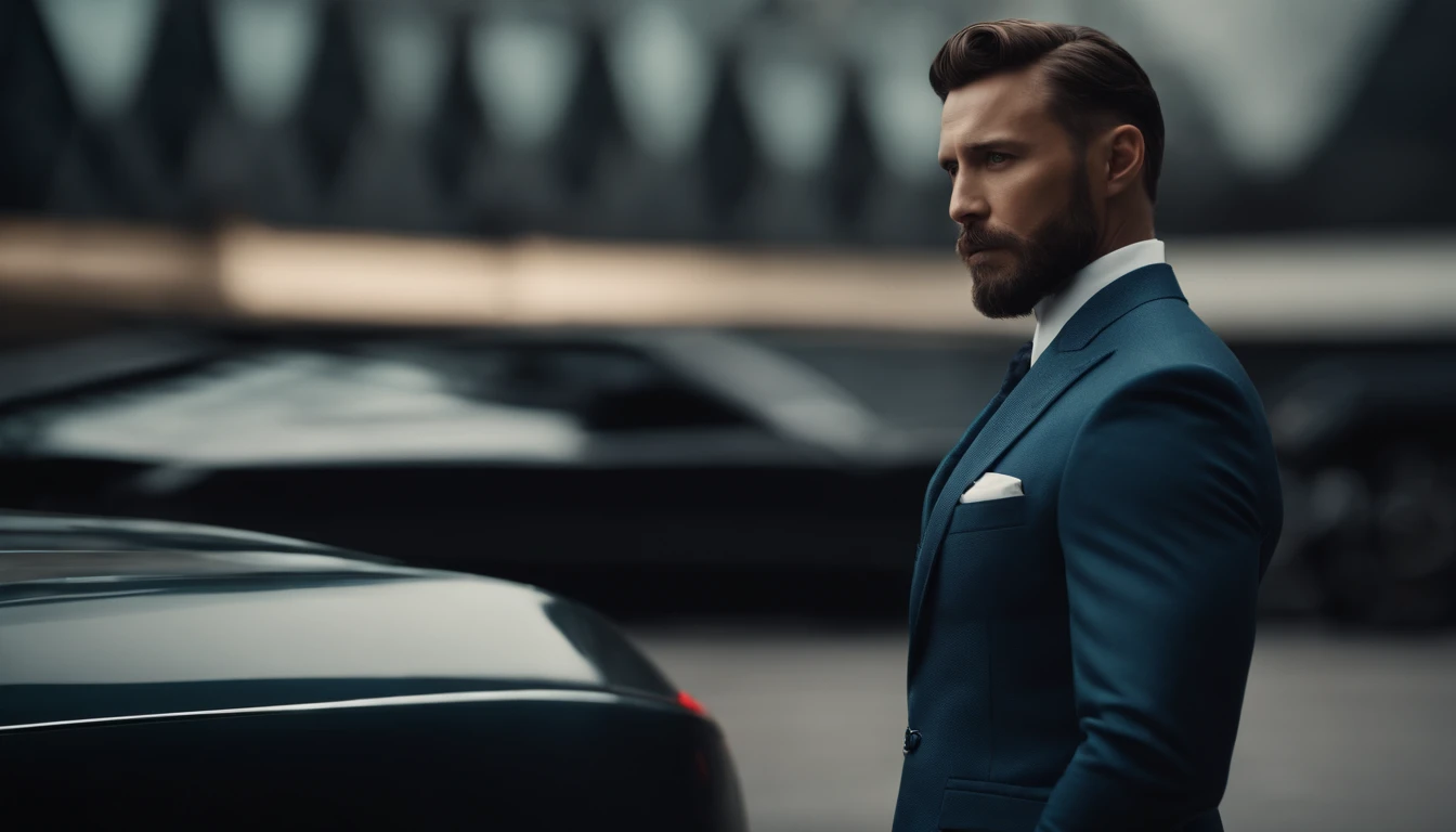 ChatGPT as a handsome 30 year old man, Mandarin collar suit, futuristic, advanced, sarcastic, sexy, attractive, 4K, ultra realistic
