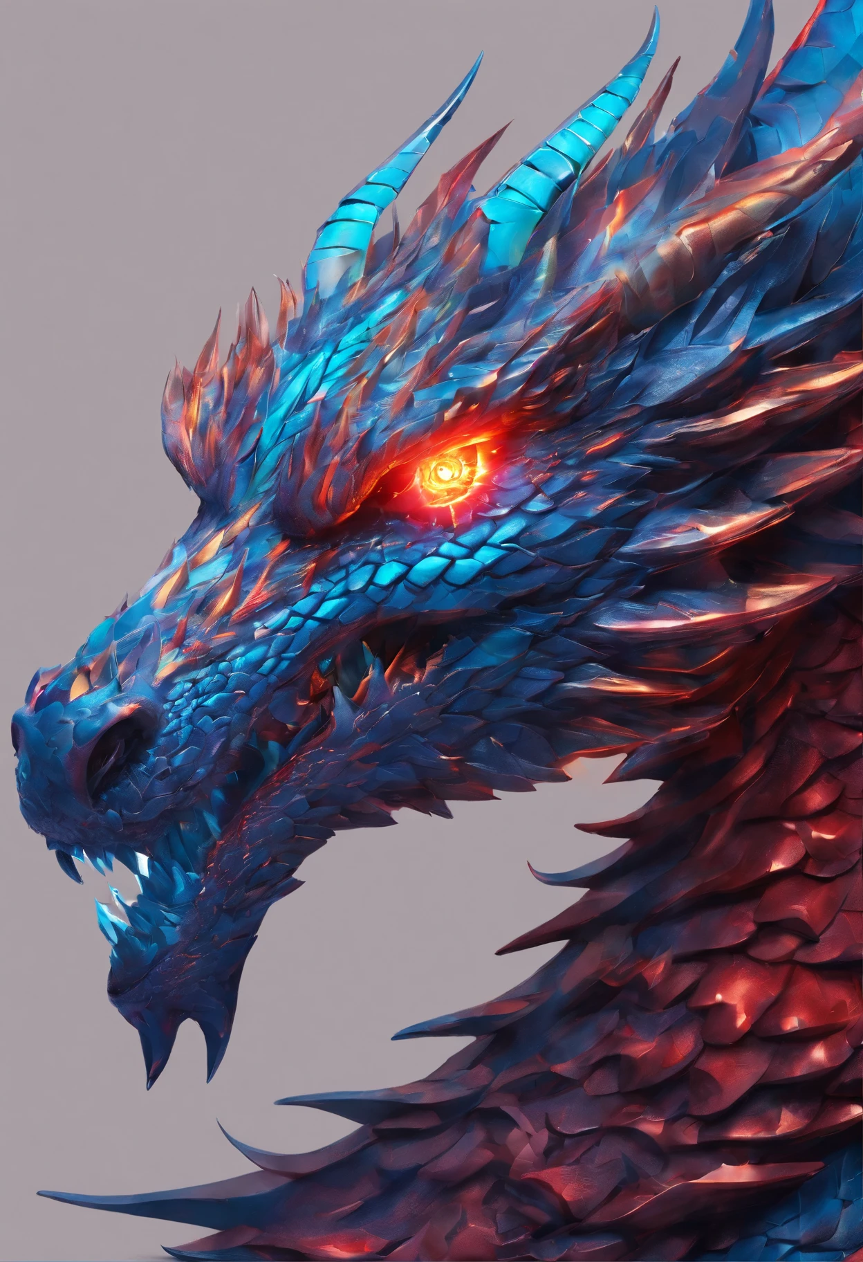 (Dragon celestial dorado) con (ojos penetrantes de color rojo),primer plano soltando (fuego de sangre) por la nariz,escamas bulumetricas,alta calidad,8k,muchos detalles,paticulas de fuego,alas,4patas,garraz manchadas,oro,peligro,fuego,dientes filosos,dragon gigante,colosal,amenazante,imponente,escamas azules