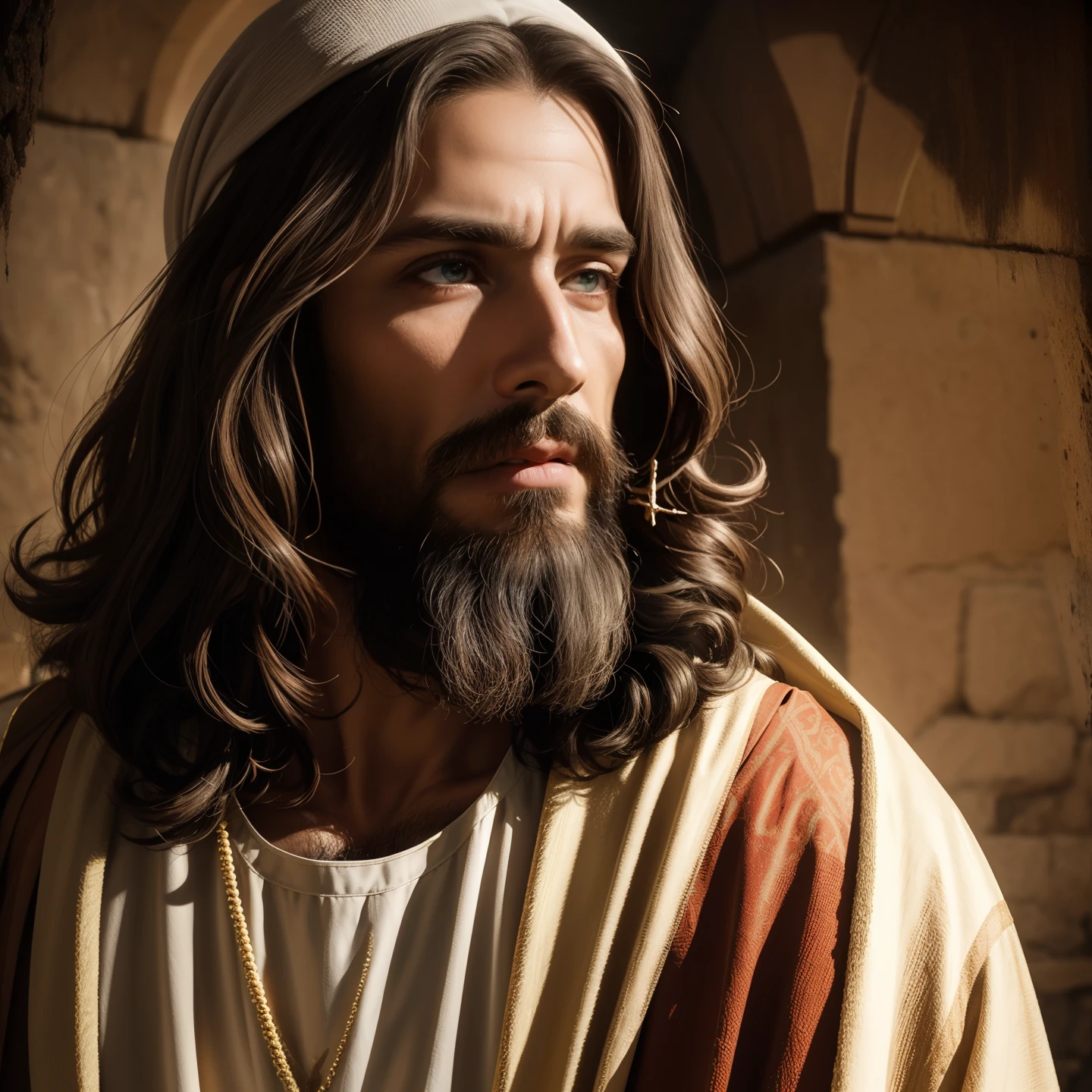 FAITH IN GOD, Jesus Cristo, Cristo Jesus, messias, prayers to God, Deus, heavens, celestial, Olho realista, olhos detalhados, olhar piedoso, Olhar forte, Rosto detalhado, boca normal, boca detalhada, turbante, renderizado, fotorrealista, Ultra HD | | |, 4k, texturas detalhadas, cores detalhadas, Sombras realistas, sombras detalhadas, Cristo, decente, long tunic, Moving prayer, barba grande, Barba Judeu, exciting prayer, Praying with emotion, peace of mind, floresta nas montanhas, palmeiras, Homem, macho, Jesus, Iesus, Messias de Israel, hebraico, cores detalhadas, nitidez detalhada, Ultra HD | |, Texturas realistas, contraste detalhado, 8k,