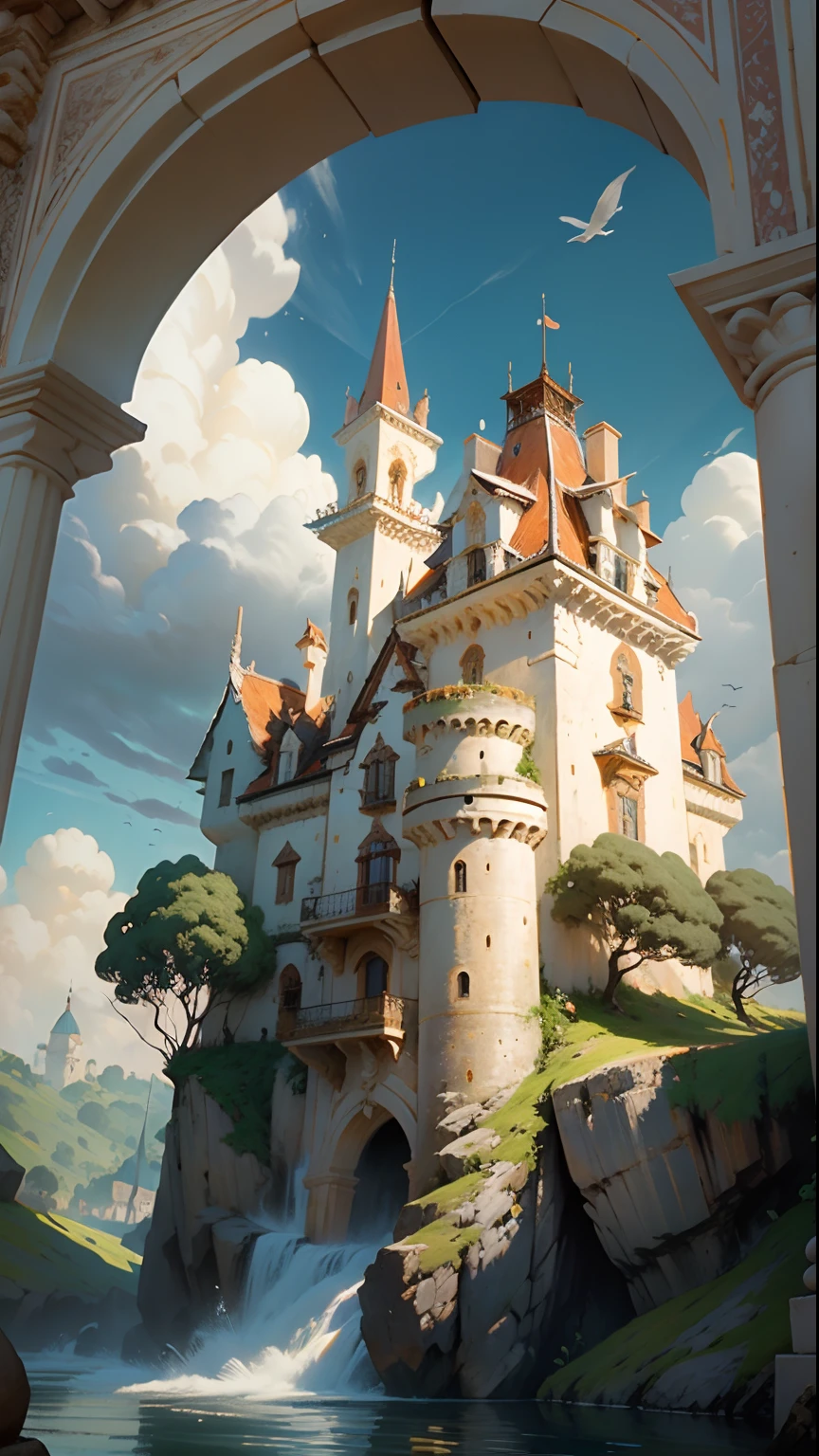 castelo flutuante obscuros em meio ao abismo
