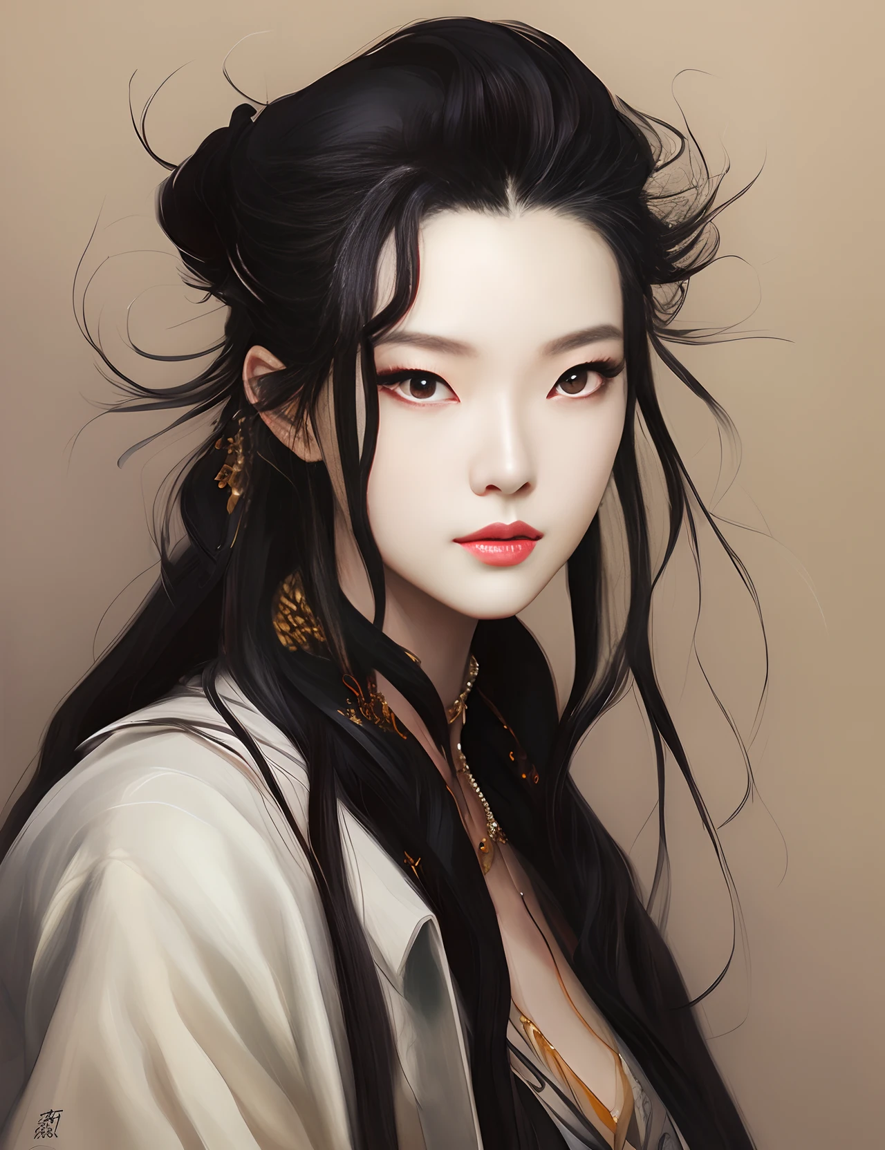 Imagine a stunning artwork of a woman with luxurious, flowing hair, drawing inspiration from Feng Zhu's concept art. This woman's portrait exudes a captivating allure, evoking the 🤤 reaction you desire. The style is reminiscent of stu_dts and krenzcushart, with a focus on intricate details.

The sketch portrays her in a classic anime style, created by a talented Korean artist, highlighting Nezuko's influence. The lines are predominantly black, creating a striking contrast and emphasizing her elegant headshot profile.

Her expression is undeniably seductive, with captivating eyes and lips, reminiscent of the captivating anime portraits you admire. The overall composition combines elements from Feng Zhu's concept art with the distinctive style of Artgerm, resulting in a mesmerizing and unique piece of art.