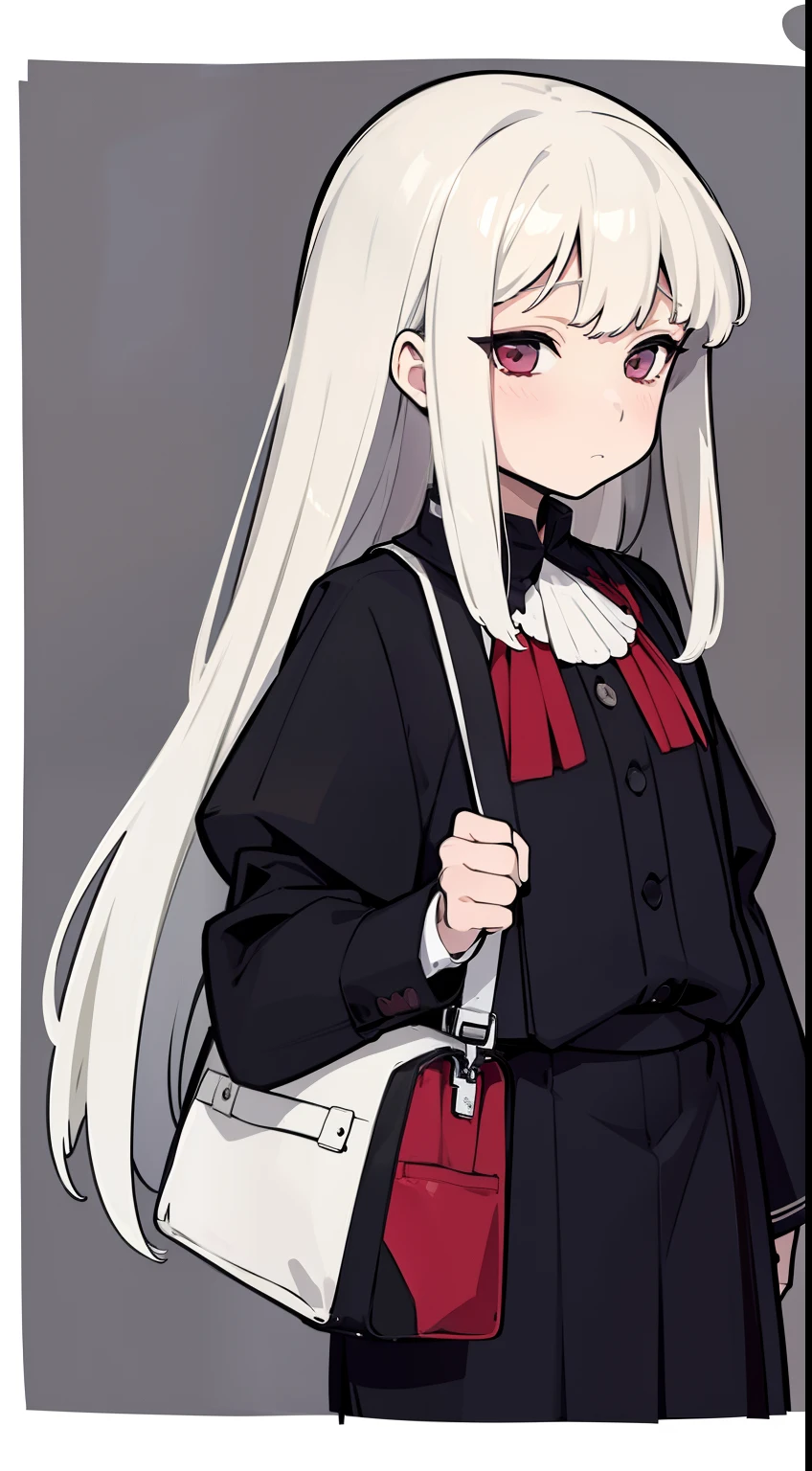 （tmasterpiece），（HighestQuali），Mature woman，long  white hair，Sadgy，Side Body，With his head bowed，sad expressions