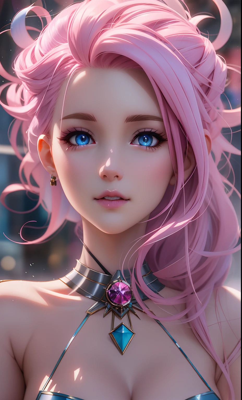 anime girl with pink hair and blue eyes posing for a picture, detailed digital anime art, 8k high quality detailed art, 3 d render character art 8 k, ross tran 8 k, deviantart artstation cgscosiety, fantasy art style, stunning anime face portrait, 2. 5 d cgi anime fantasy artwork, 4k highly detailed digital art, beautiful digital artwork, cum facial,  cum hair,  cum eyes, cum lips, cum clothes 