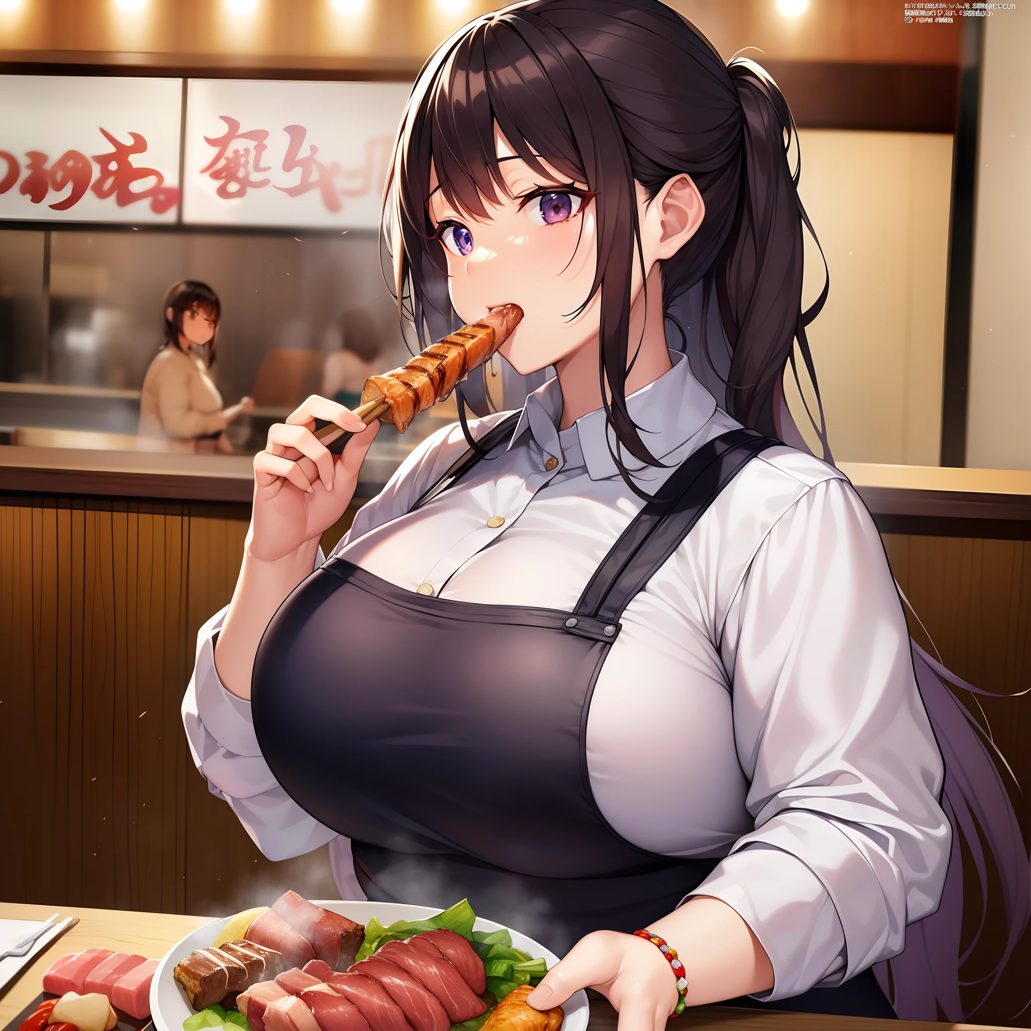 masterpiece++、top-quality++、ultra-definition++、ultra-definition++、4k++、8k++、from side、(Background Focus)++、A woman in clothes lives in a real world city at a yakiniku restaurant々A woman with a super-obese body who eats all the roasted meat、At the yakiniku restaurant々Super obese female rune who eats all the roasted meat、At the yakiniku restaurant々Super obese female goddess magic who eats all the burnt meat、At the yakiniku restaurant flying above々Super obese female married woman who eats all the grilled meat、At the yakiniku restaurant々Super obese female high school student eating all the grilled meat、At the yakiniku restaurant々Super obese female mature woman who eats all the roasted meat、detailed fantasy art、Contemporary Art Style、Break at a beautiful modern yakiniku restaurant々Super obese female college student eating all the roasted meat、At the yakiniku restaurant々A female president with a super-obese body who eats all the grilled meat、Contemporary Art Behans、At a beautiful yakiniku restaurant々Super obese female member of society who eats all the grilled meat、At the yakiniku restaurant々A female office lady with a super-obese body who eats all the grilled meat、Wearing shiny clothes、At the yakiniku restaurant々A super-obese female magic circle that eats all the grilled meat、 At a dazzling yakiniku restaurant々Sparks of a super-obese woman eating all the burnt meat、At the yakiniku restaurant々A super-obese female chain that eats all the burnt meat、At the yakiniku restaurant々A female goddess with a super-obese body who eats all the roasted meat、At the yakiniku restaurant々Hair blowing in the style of a woman with a super obese body who eats all the burnt meat、Break the Beautiful Real World、At the yakiniku restaurant々A woman with a super-obese body who eats all the roasted meat、Detailed clothing、Mischievous aura、Bewitching face、tall body、Mature body、seductive body、爆乳、detailed beautiful faces、detailed shiny eyes、Detailed skin、Full body break、detaileds、realisitic、4K highly de