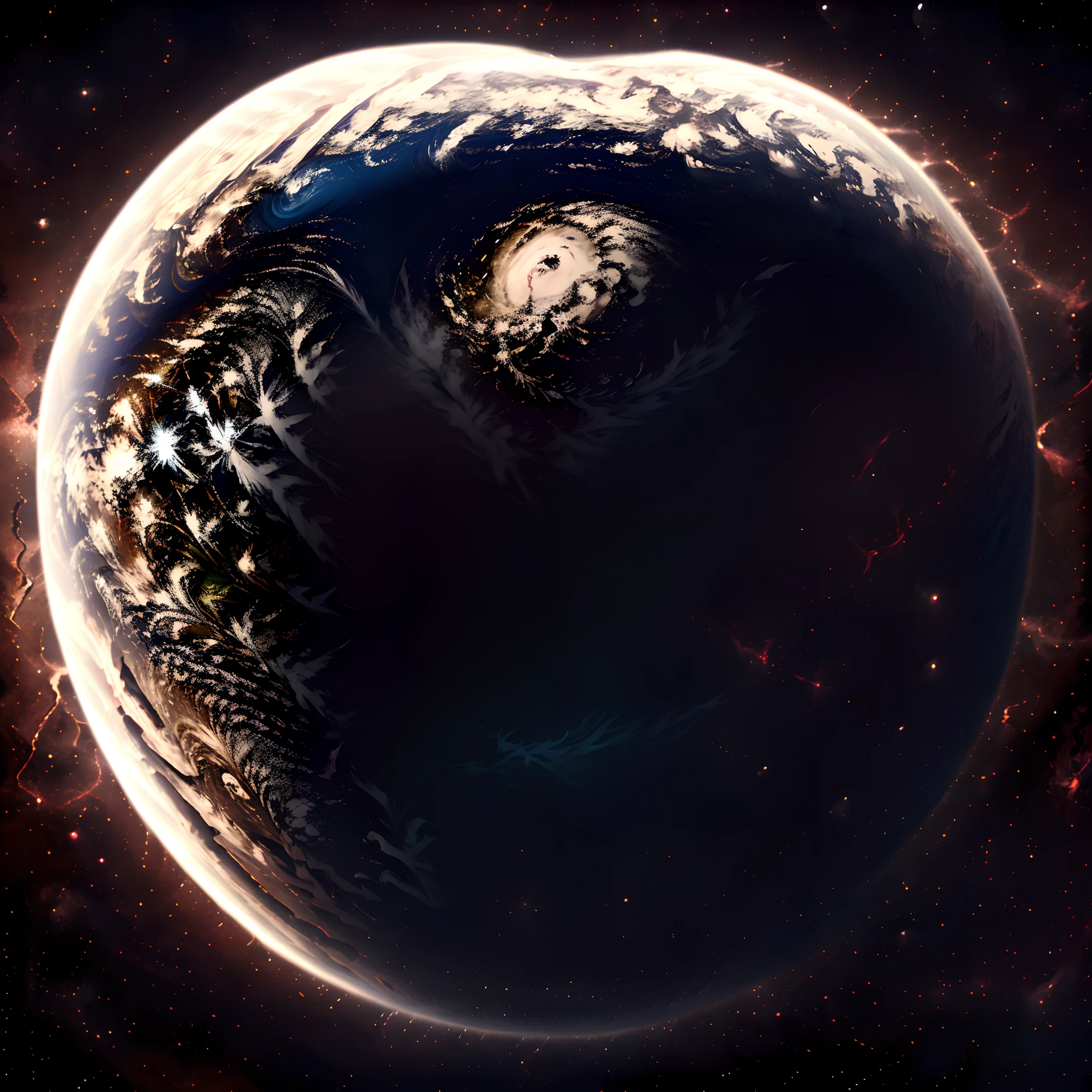 Space earth with rings