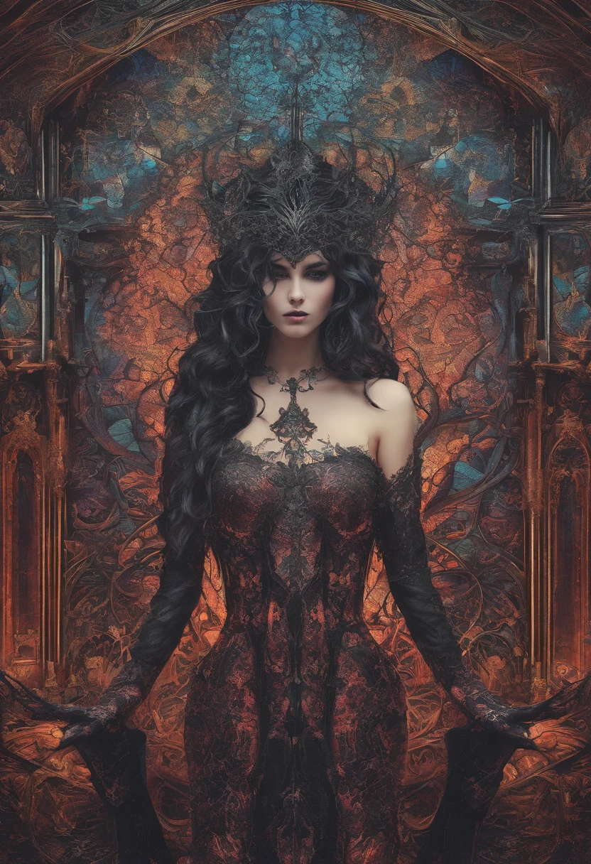 (masterpiece, top quality, best quality, official art, beautiful and aesthetic:1.2), (1girl), extreme detailed,(fractal art:1.3),colorful,highest detailed,(((succubus)))