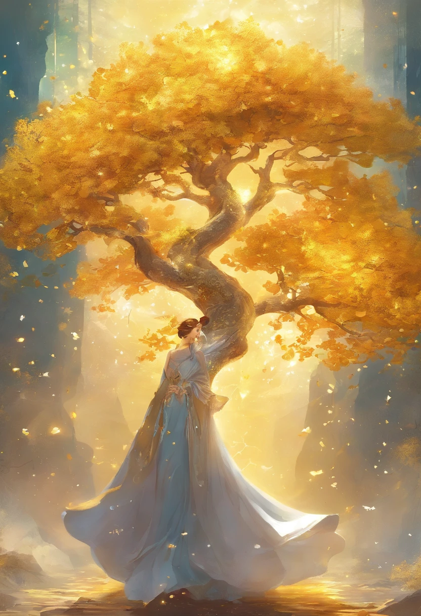 sweet osmanthus，The flowers are petite，dense，The cluster is connected to the cluster，Look from afar，The green leaves seem to be dotted with broken gold，in a sunbeam，Osmanthus tree full of osmanthus flowers，Shimmering with golden light，Particularly dazzling，Exceptionally beautiful，