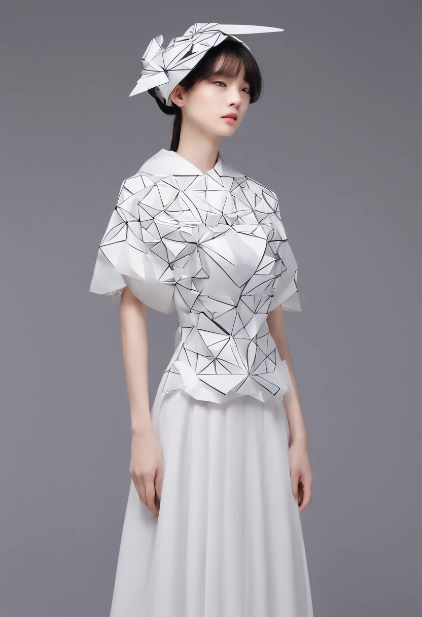 （A high resolution，ultra - detailed）， offcial art, Unity 8k壁纸, Ultra-detailed, Beautiful and aesthetically pleasing, tmasterpiece, best qualityer,long  skirt，Slim and slim girl，Wear a tulle dress with shimmering broken diamonds，With a hood，Hood head，The material of the clothes is very light，Gaia style，The clothes are wrapped in an auspicious cloud pattern