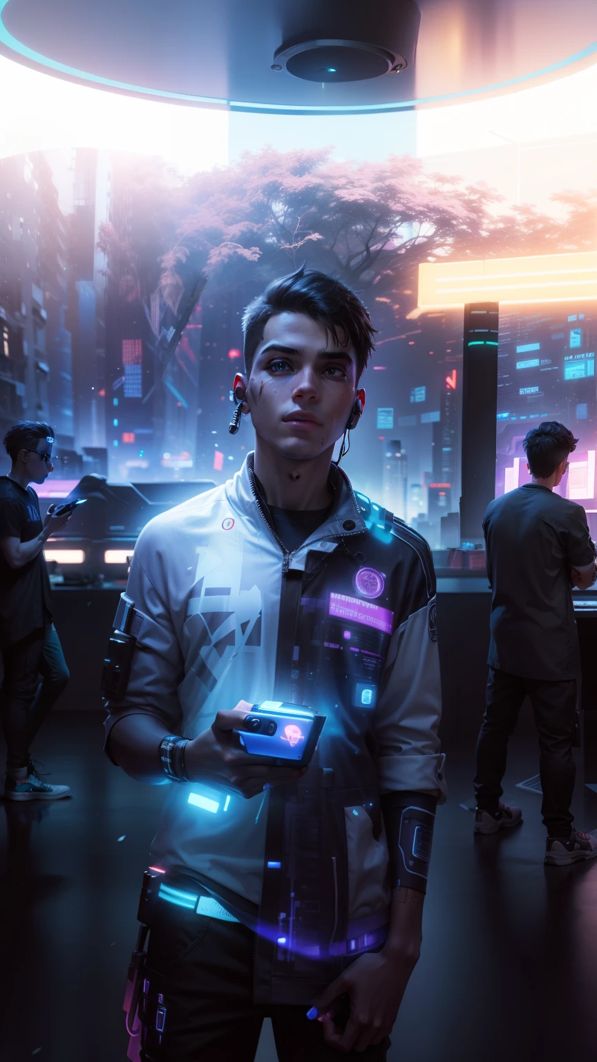 Cyberpunk smart boy, ultra realistic