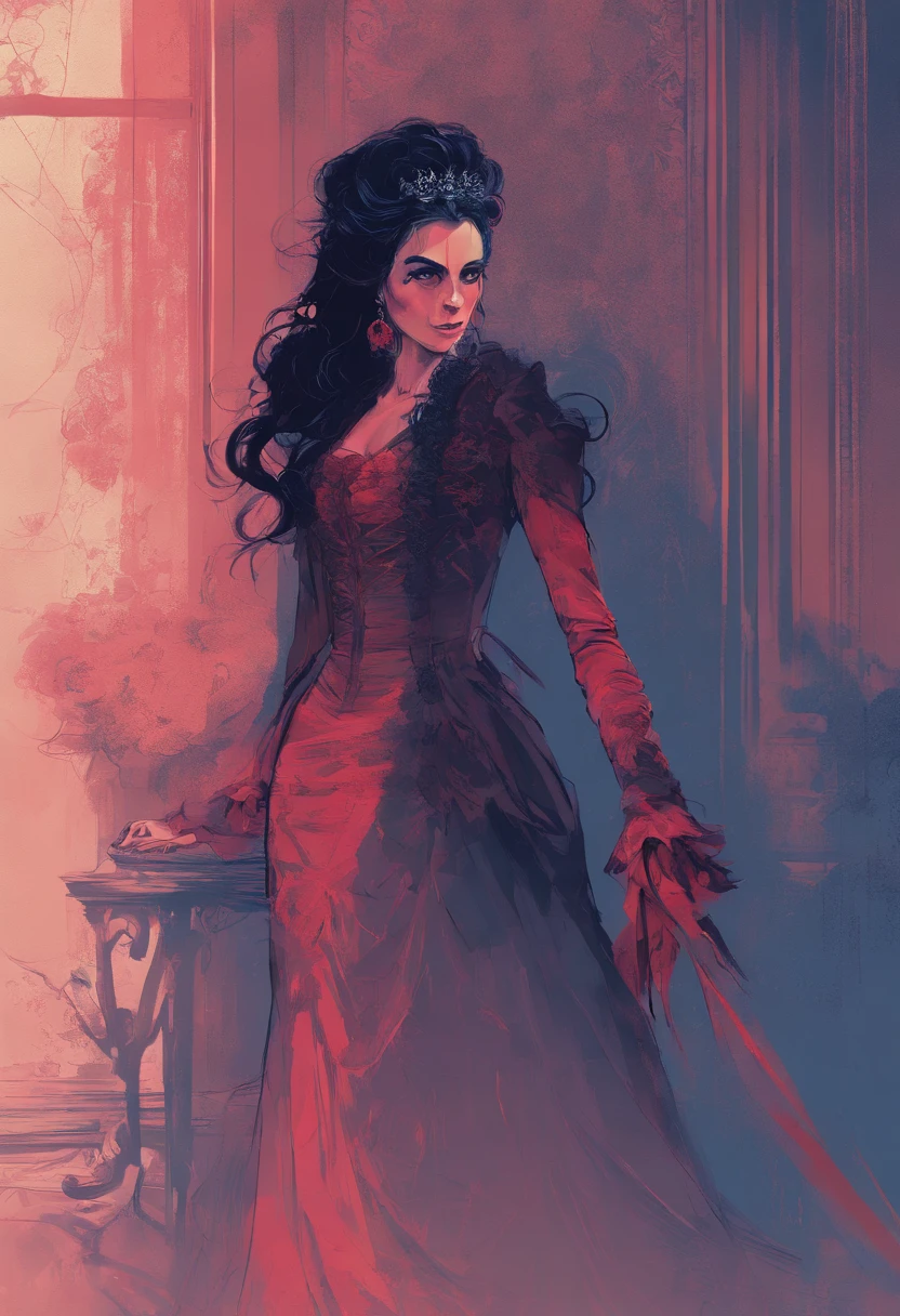sombras, darkeness, oona chaplin, vampira, blue dress 18th century, rosa vermelha, galeria de arte sombria