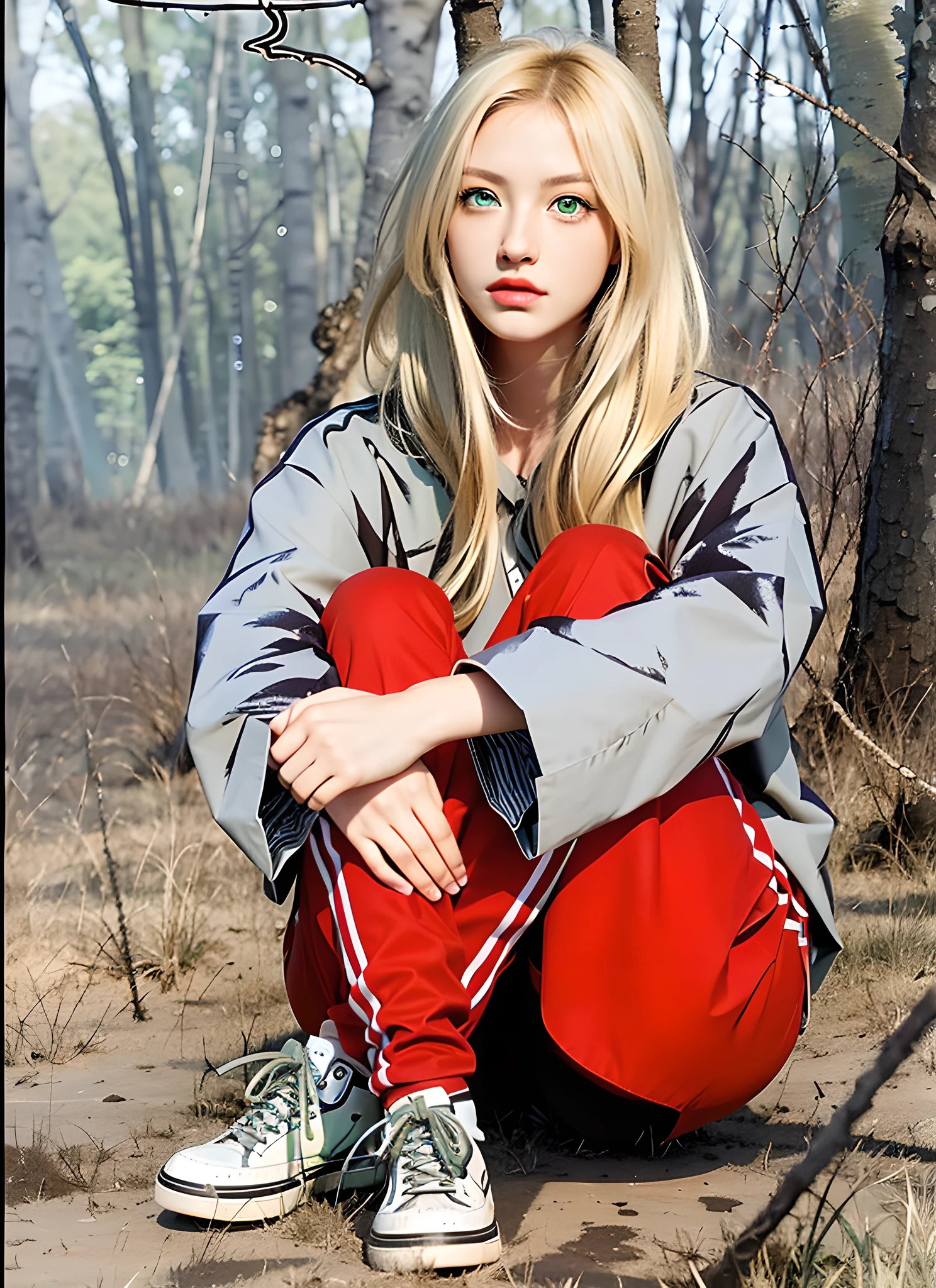 (photorealistic:1.4), best quality, masterpiece, ultra high res, 1girl, (detailed face:1.2), (detailed eyes:1.2), (detailed hair:1.2), (detailed clothes:1.2), 4k, (detailed color:1.2), perfect finger, (blonde hair:1.2, (light green eyes:1.2),